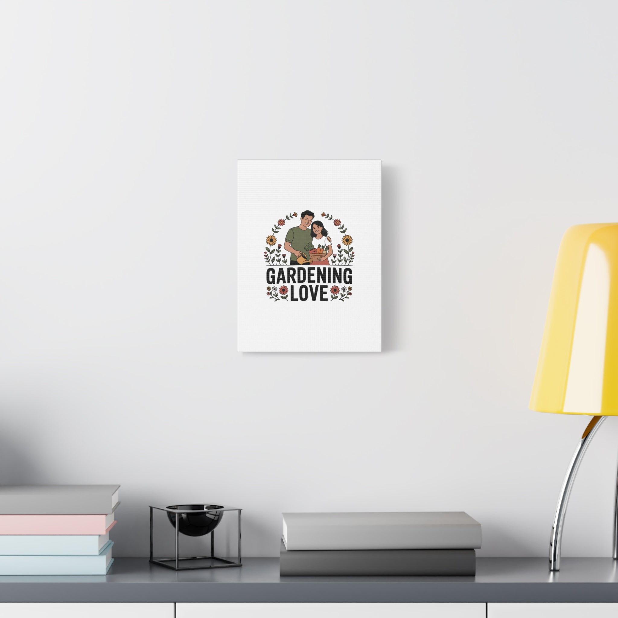 Gardening Love Canvas Print — Couple Gardening Wall Art