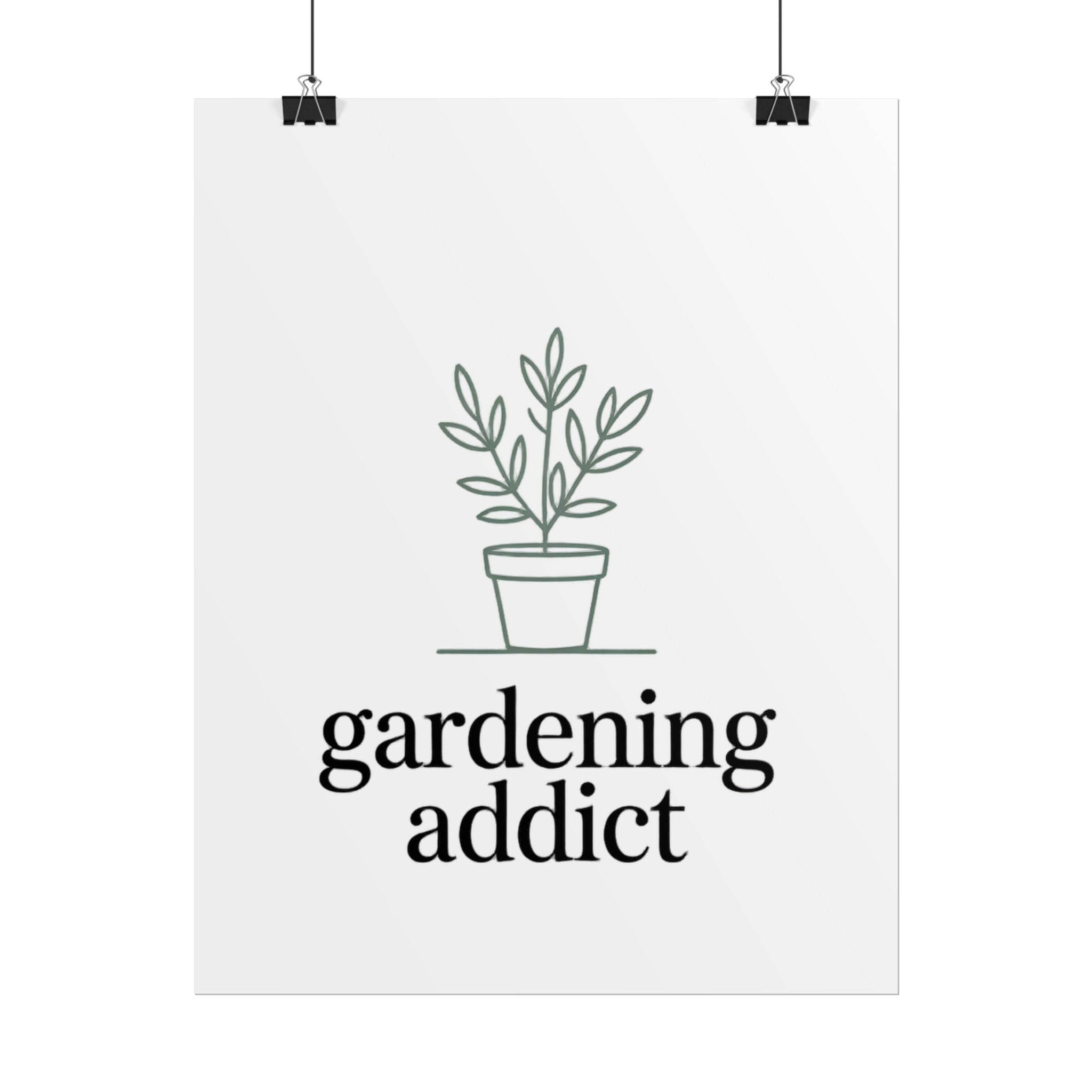 Rolled Poster — 'gardening addict' Minimal Plant Art Poster