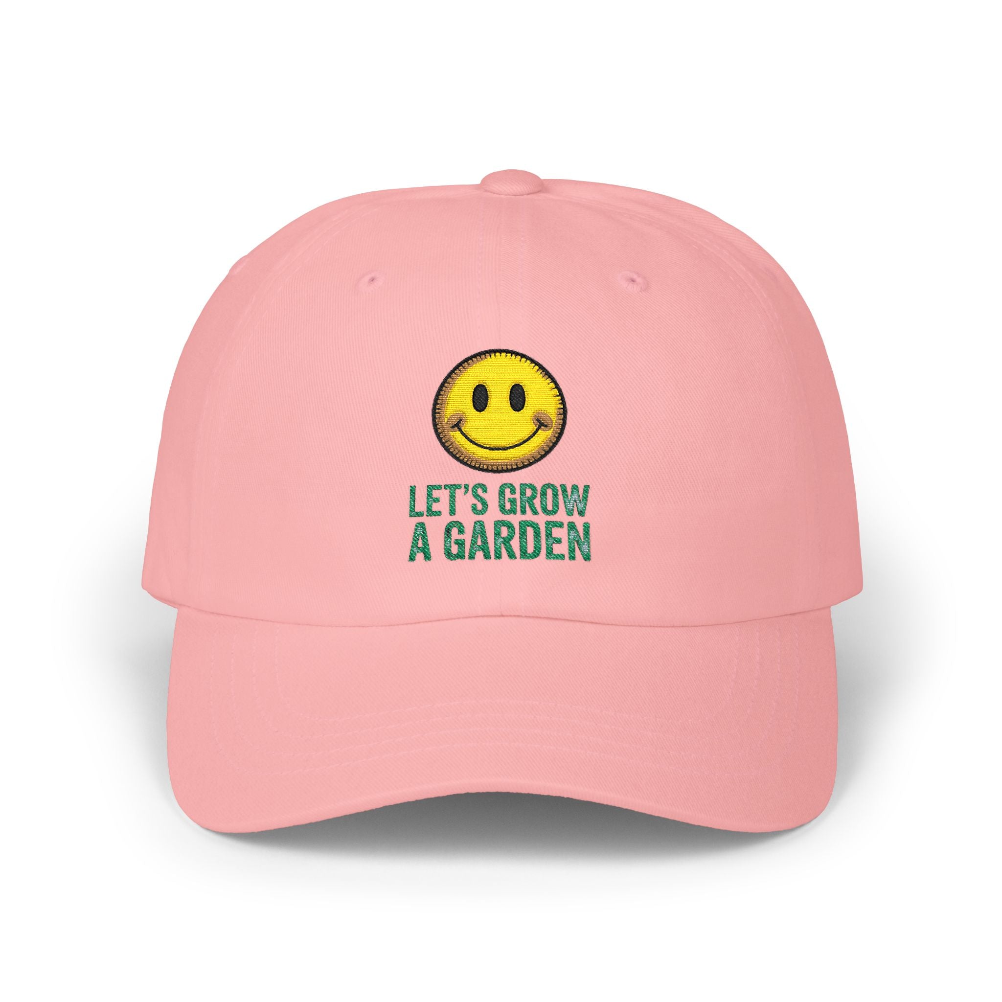 Dad Cap - 'Let’s Grow a Garden' Smiley Embroidered Hat