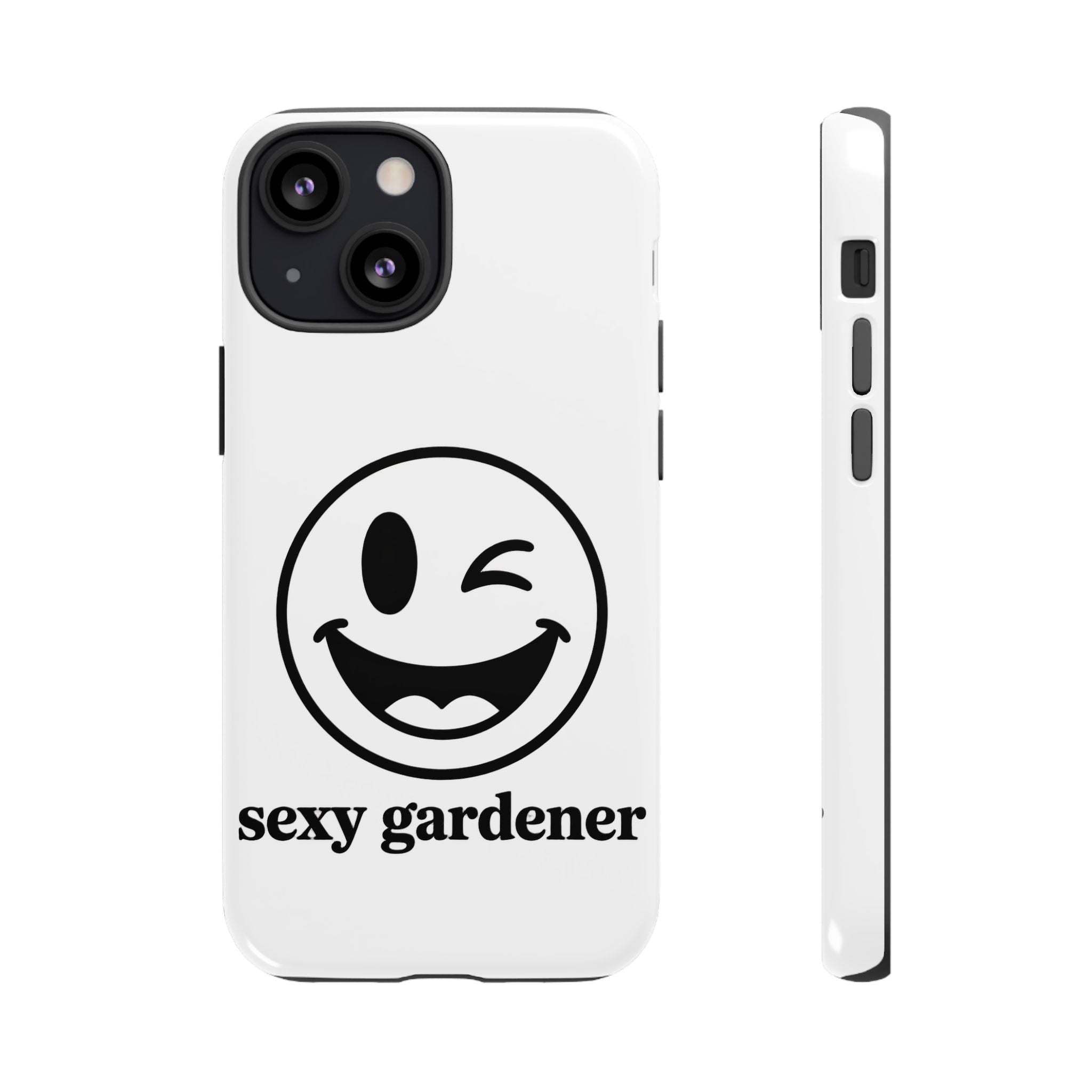 Phone Case — Winking Smiley “sexy gardener” Graphic