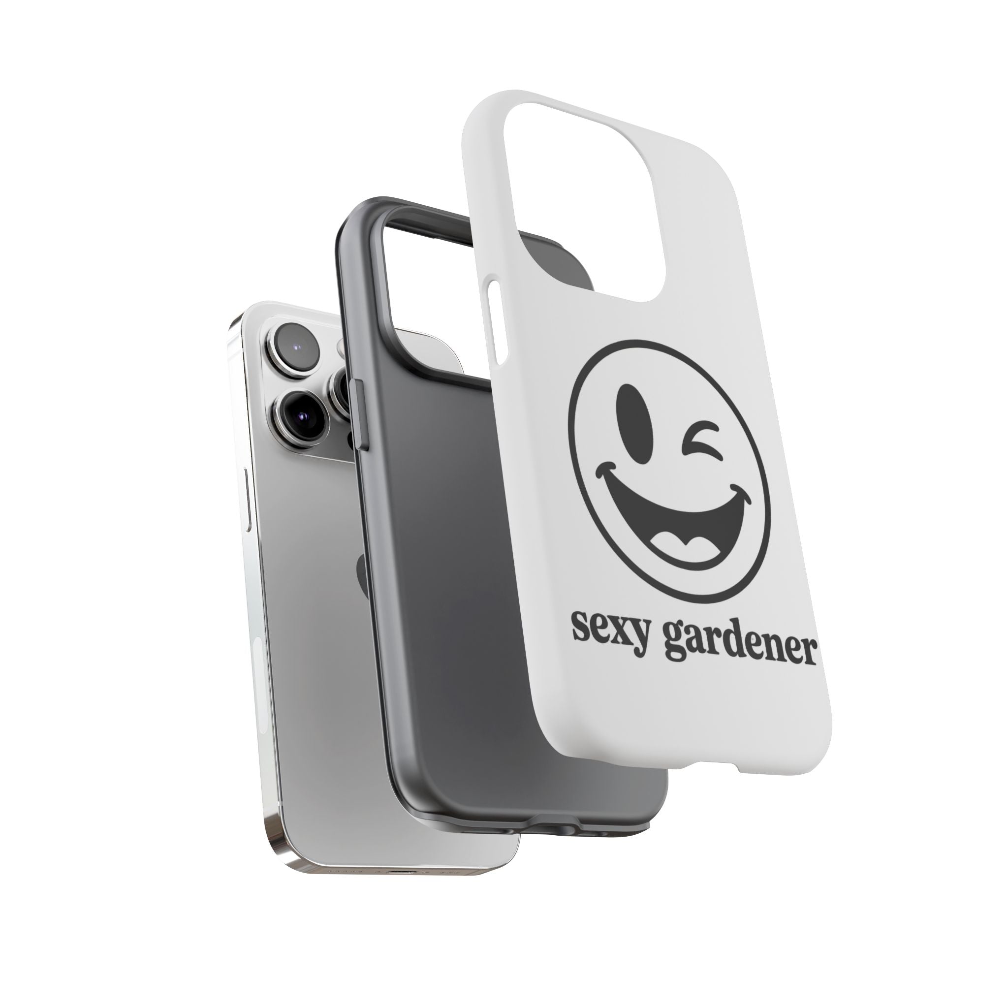 Phone Case — Winking Smiley “sexy gardener” Graphic