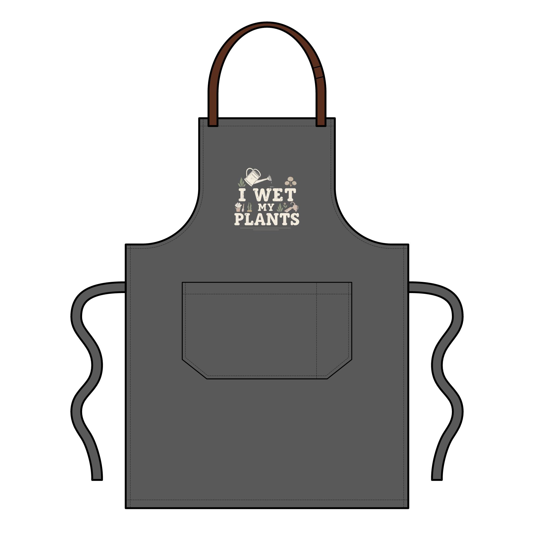 Gardening Apron - "I Wet My Plants" Full-Length Bib Apron