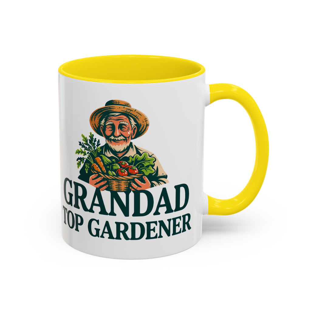 Grandad Top Gardener Accent Coffee Mug — 11/15oz Gift for Gardeners