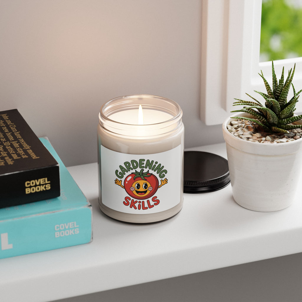 Gardening Skills Soy Candle — 9oz Scented Jar (Tomato Design)