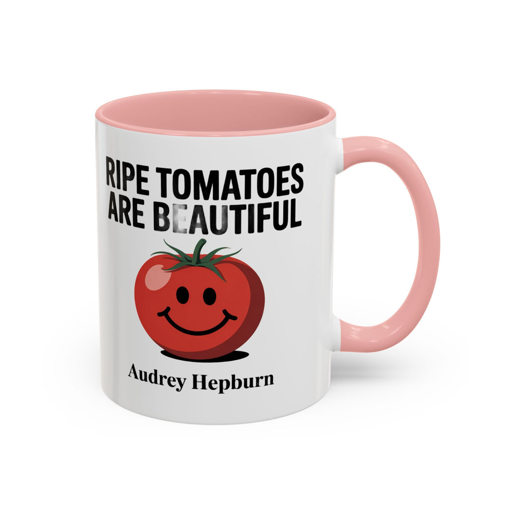 Accent Coffee Mug — "Ripe Tomatoes Are Beautiful" Audrey Hepburn Quote Mug