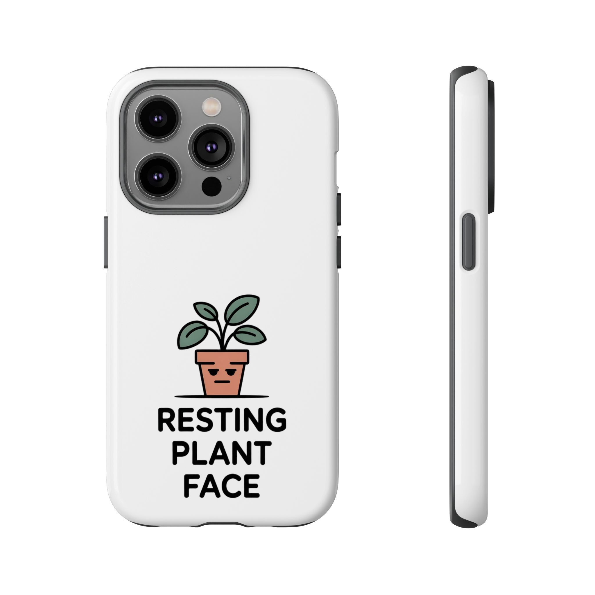 Phone Case — “Resting Plant Face” Cute Potted Plant Protective Case
