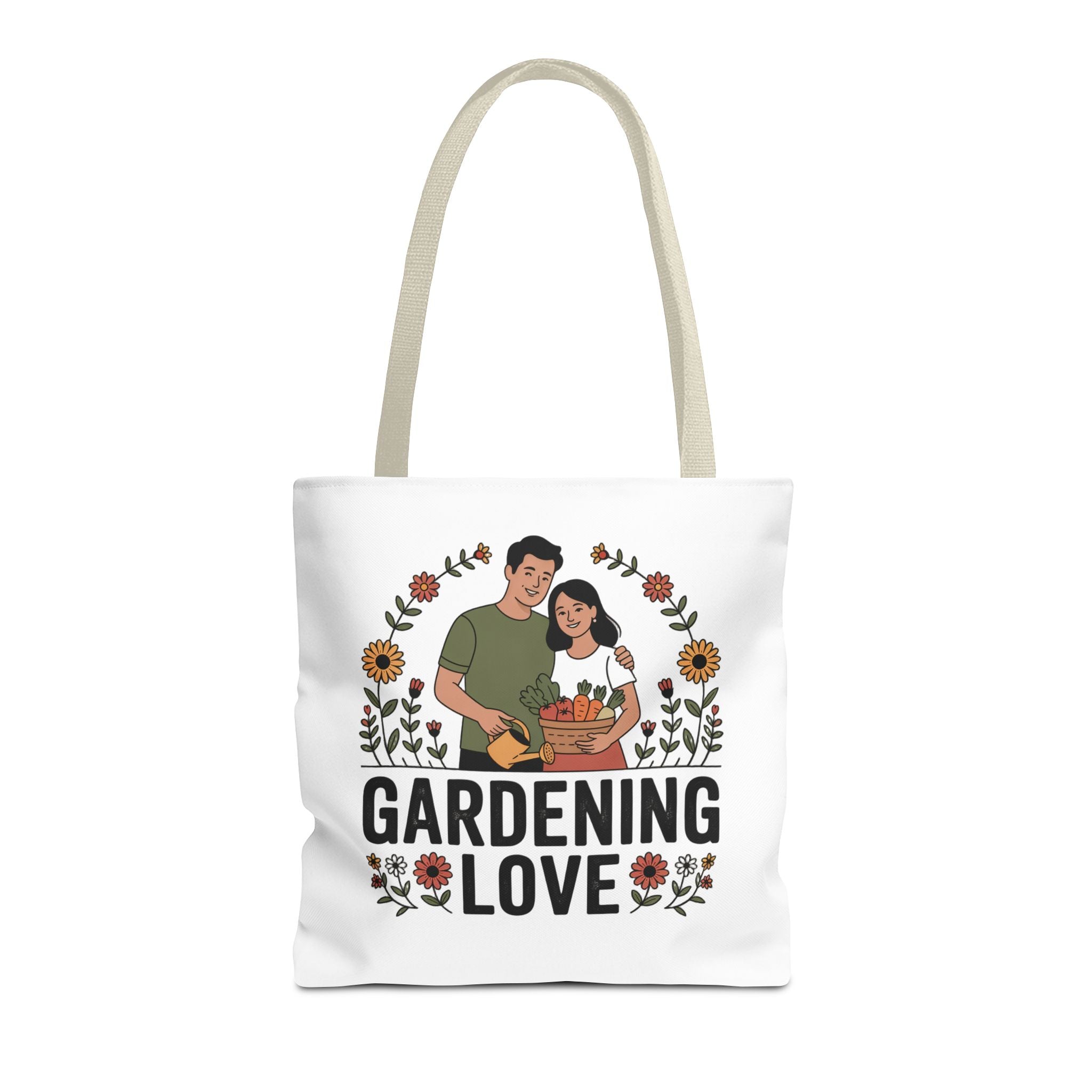 Gardening Love Tote Bag — Floral Couples Gardeners Market Bag