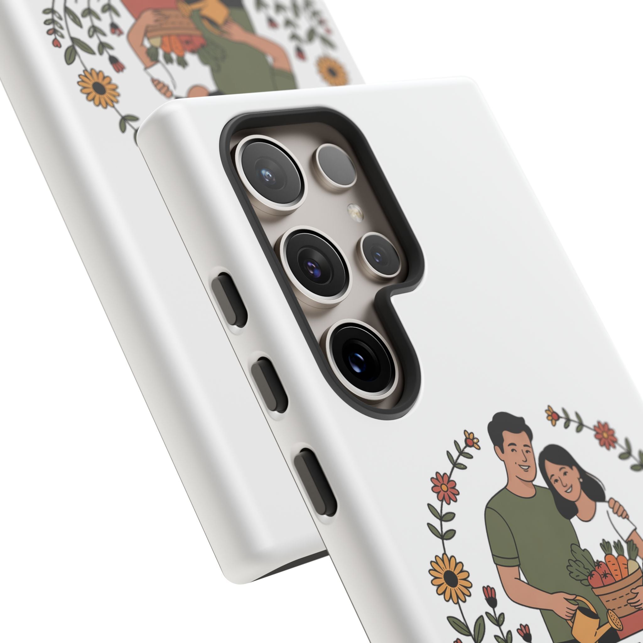 Gardening Love Phone Case — Floral Couple Protective Phone Cover