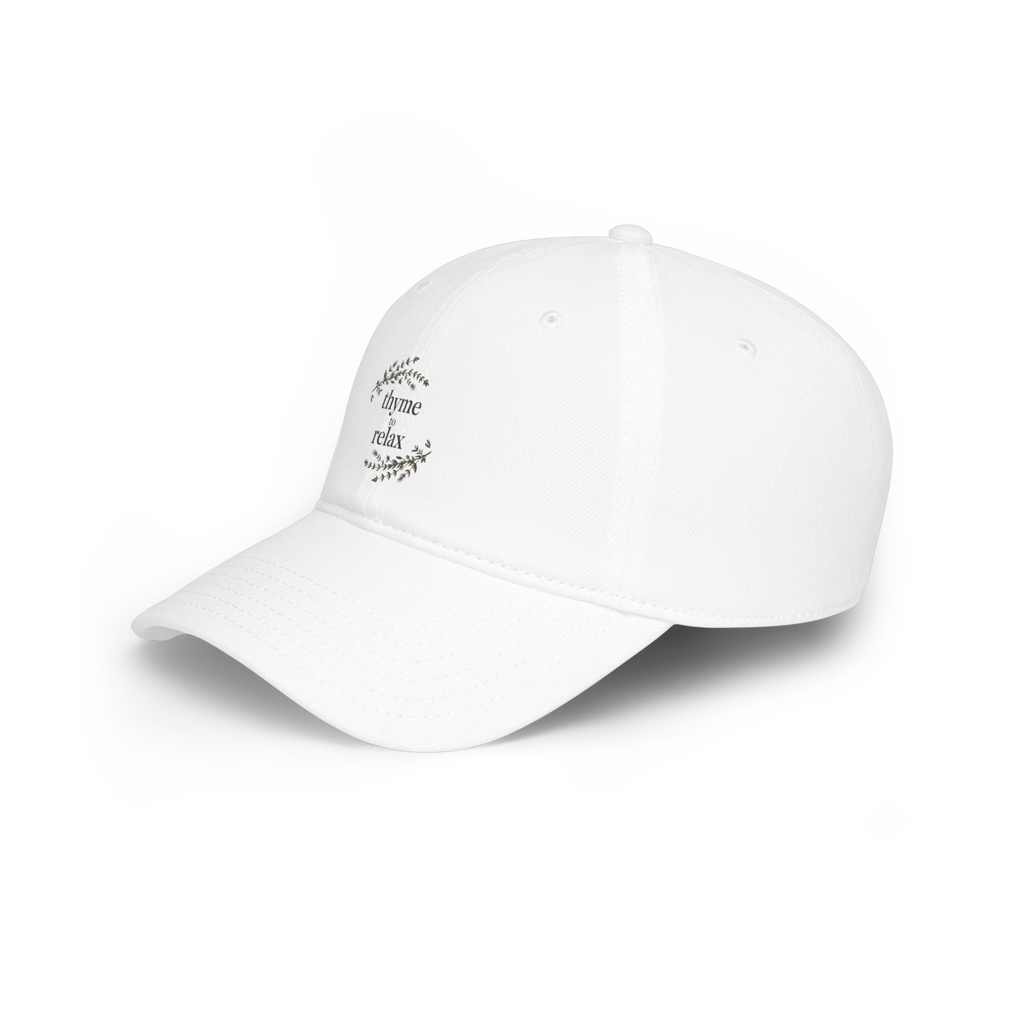 Relax & Unwind Baseball Cap — 'Unwind Relax' Floral Low Profile Hat
