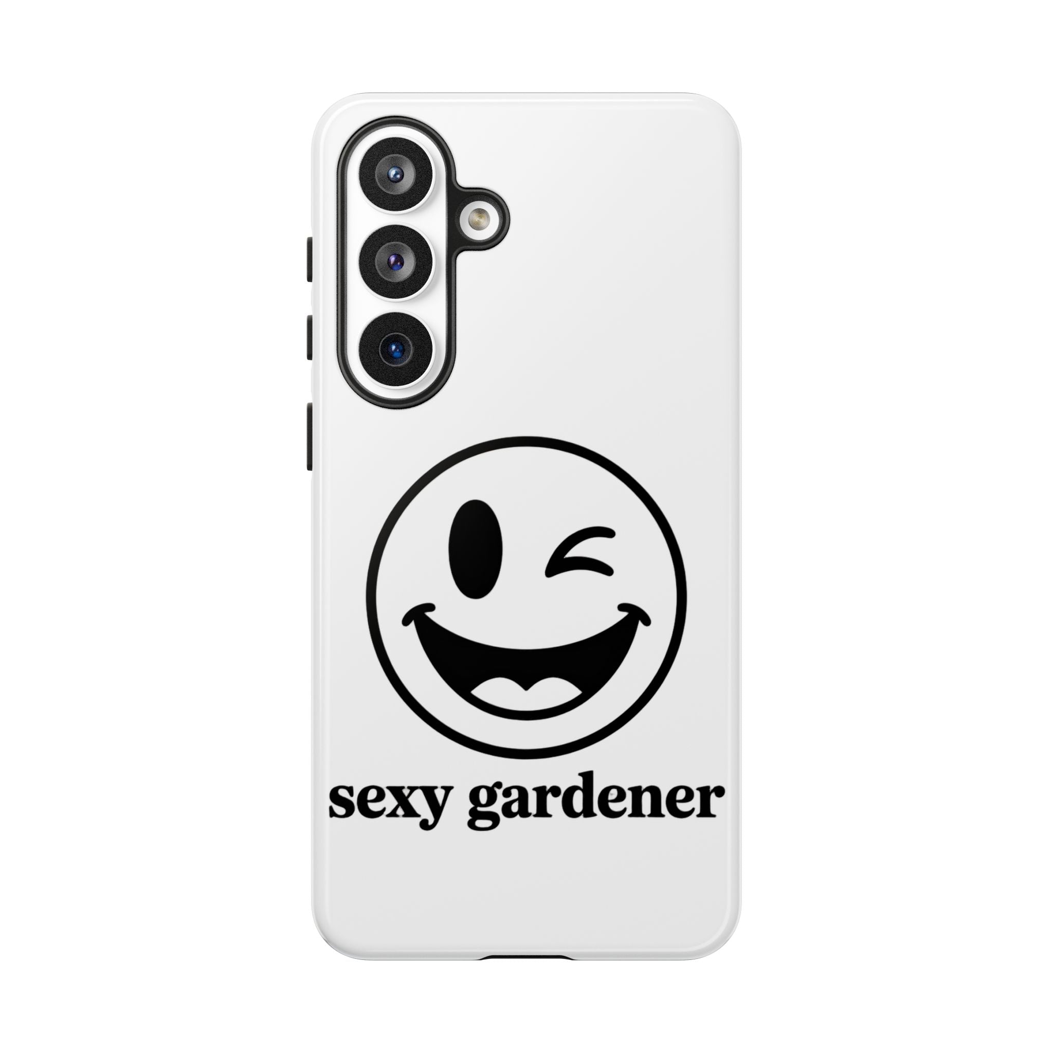 Phone Case — Winking Smiley “sexy gardener” Graphic