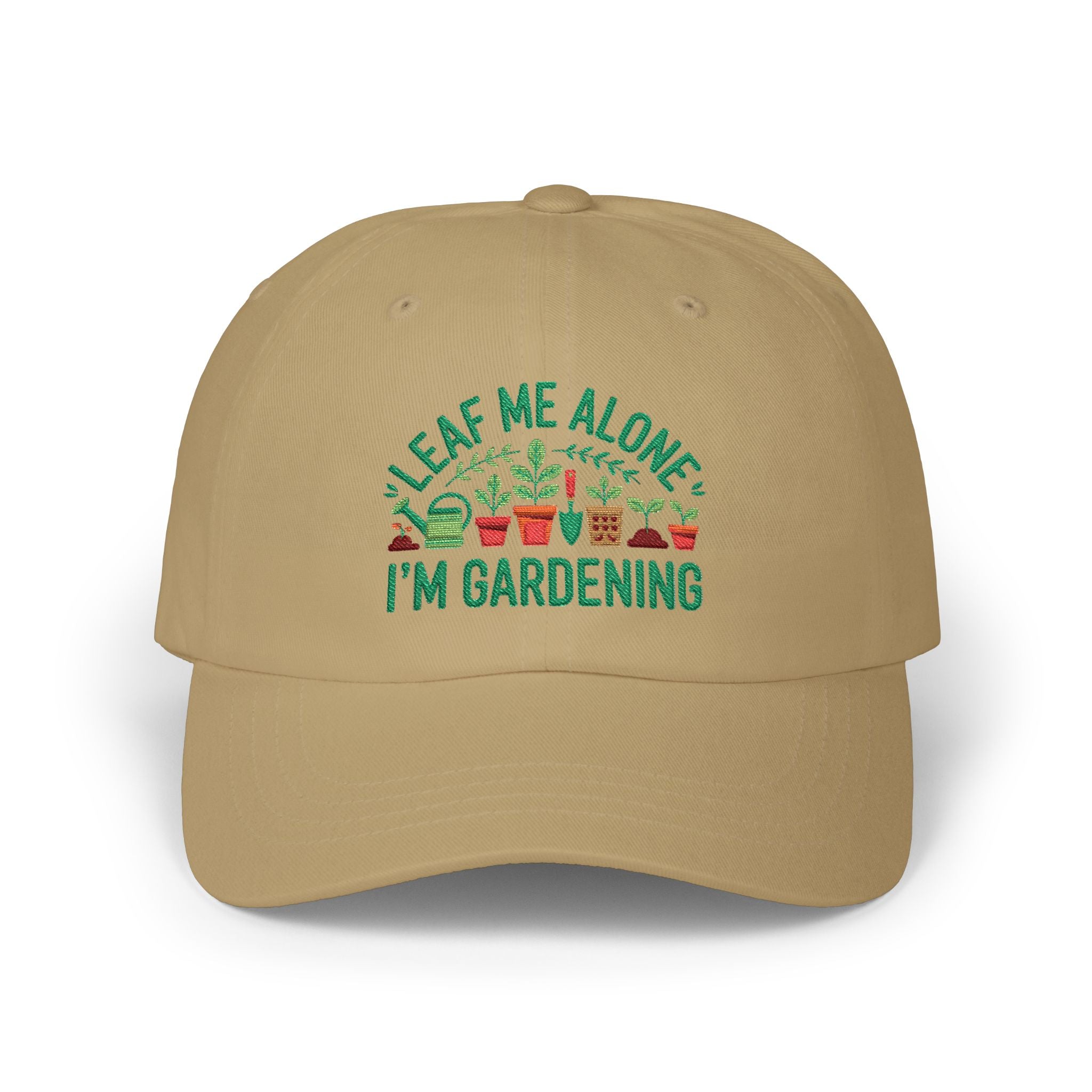 Gardening Dad Cap – "Leaf Me Alone I'm Gardening" Embroidered Hat