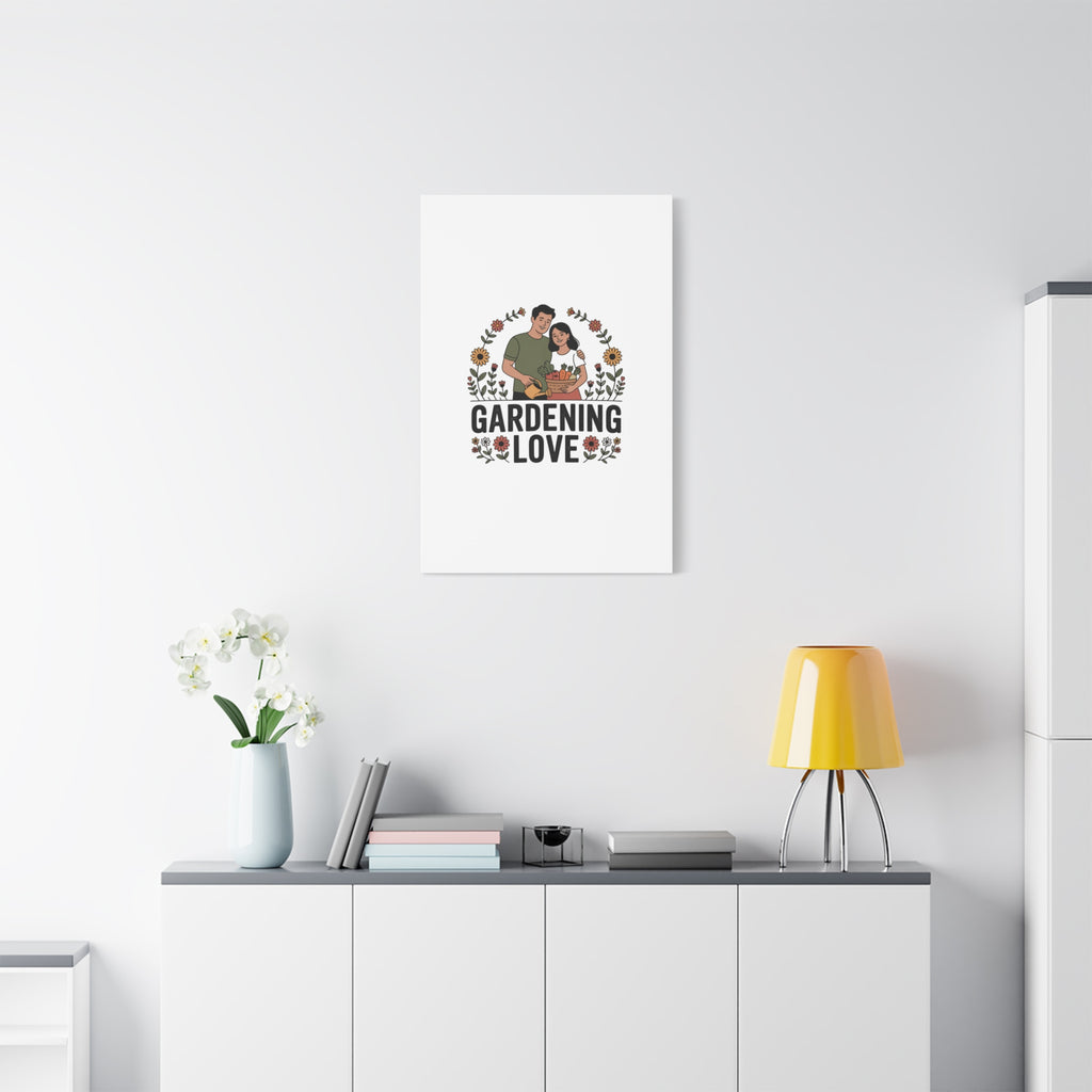 Gardening Love Canvas Print — Couple Gardening Wall Art