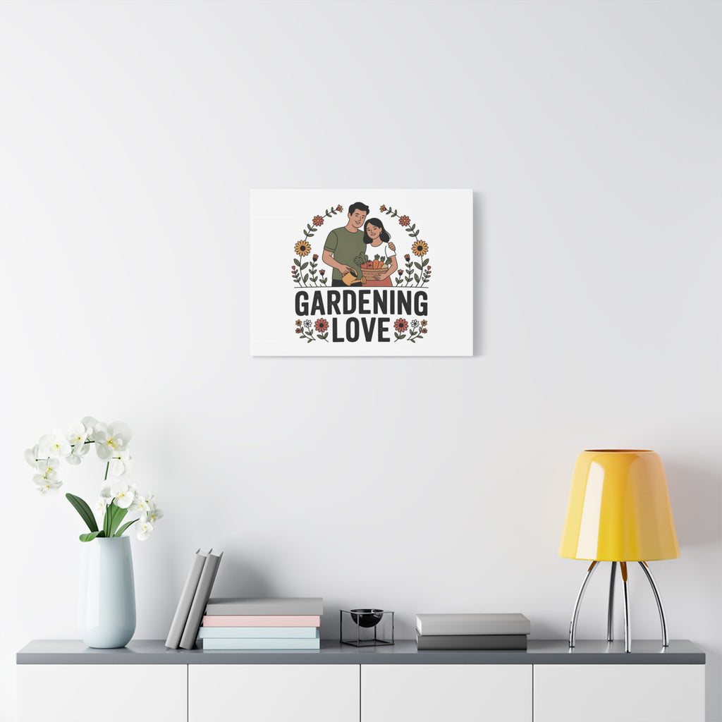 Gardening Love Canvas Print — Couple Gardening Wall Art