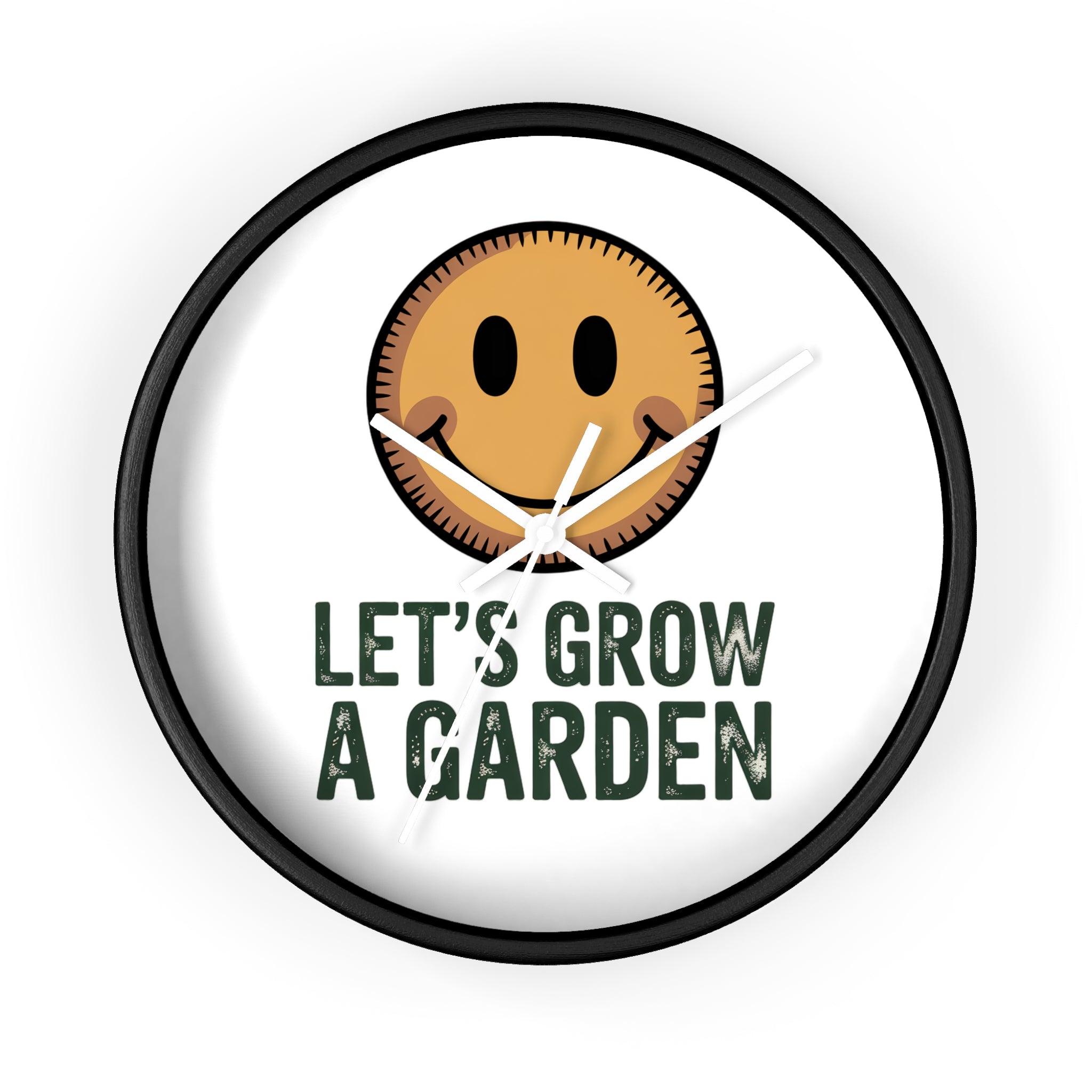 Garden Smile Wall Clock – "Let's Grow a Garden" Decorative Clock for Gardeners