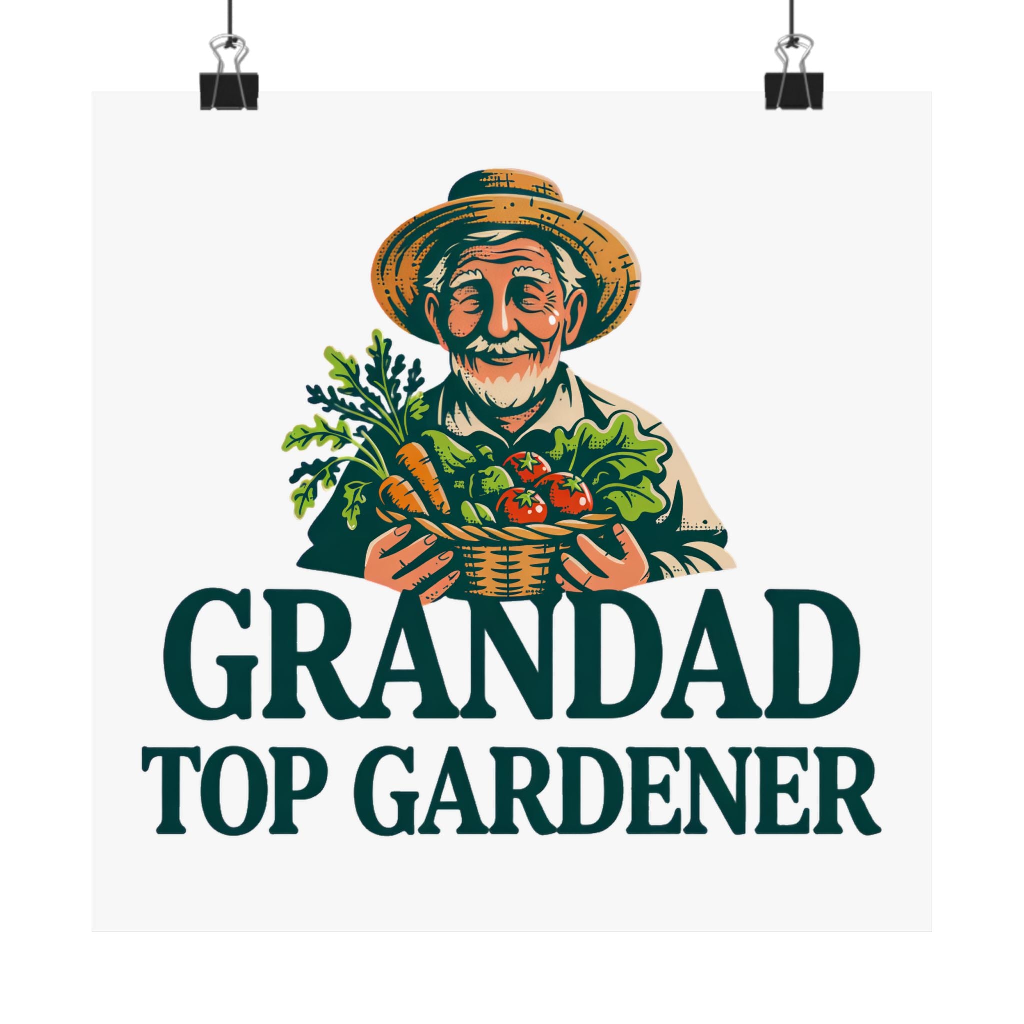 Grandad Top Gardener Poster — Matte Vertical Wall Art for Garden-Loving Grandpa