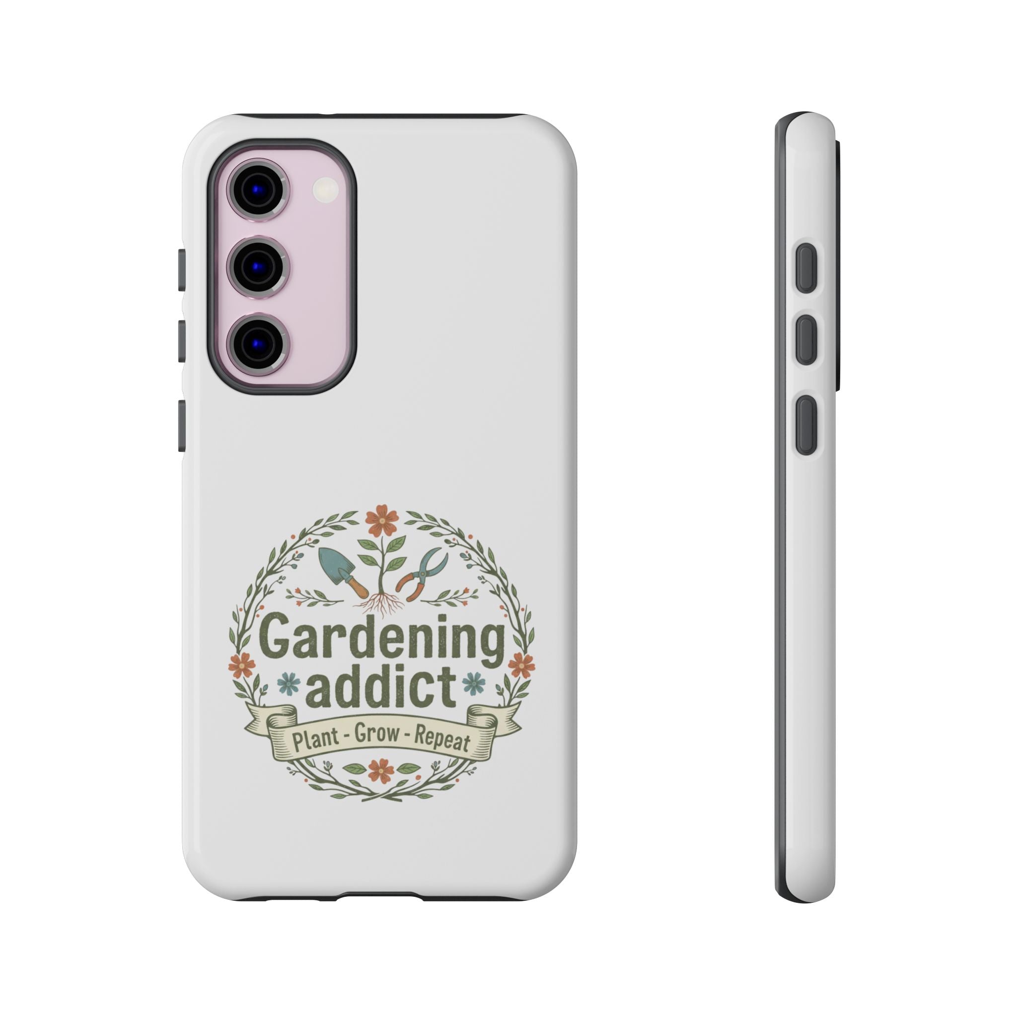 Phone Case — Gardening Addict "Plant • Grow • Repeat" Floral Garden Phone Cover
