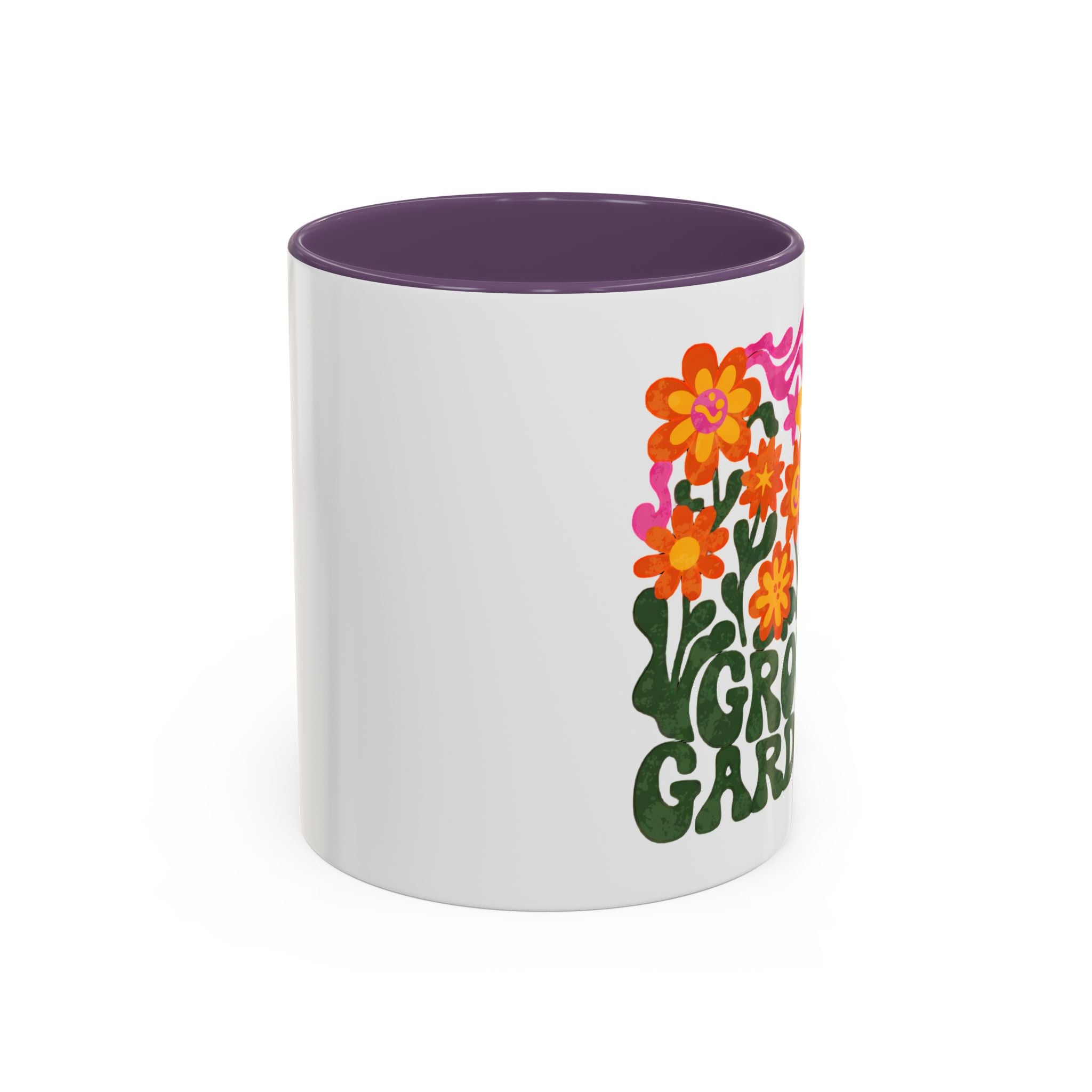Groovy Gardener Accent Coffee Mug — Retro Floral Plant Lover Gift