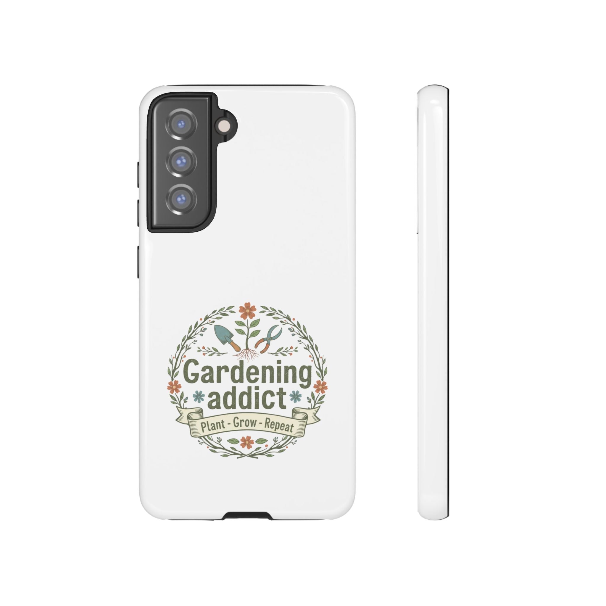 Phone Case — Gardening Addict "Plant • Grow • Repeat" Floral Garden Phone Cover