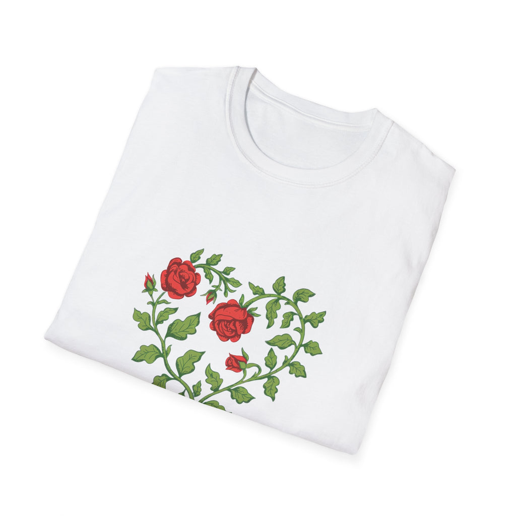Sexy Gardener Rose Heart T-Shirt — Floral Gardening Tee for Plant Lovers