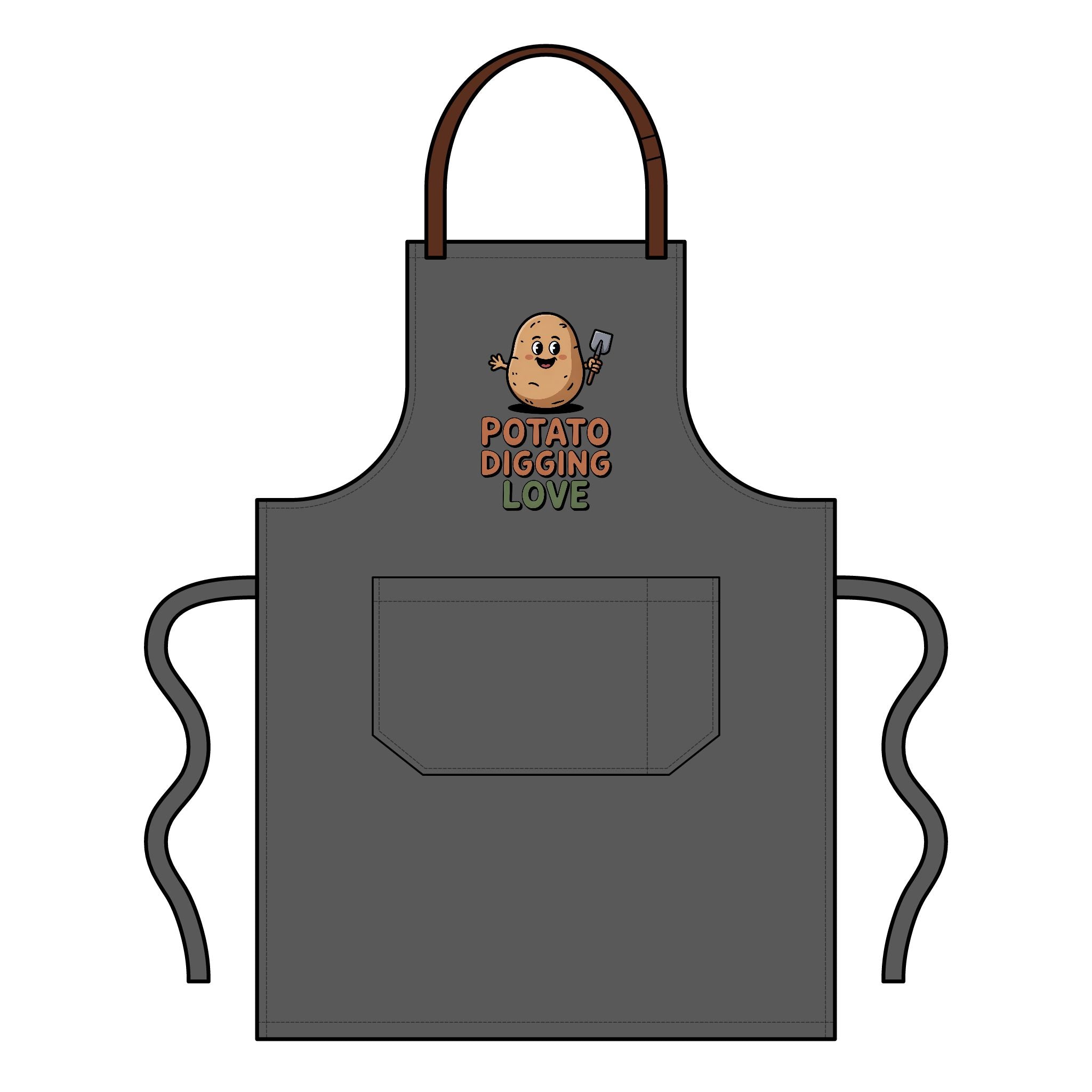 Potato Digging Love Apron - Funny Gardening & Cooking Bib Apron