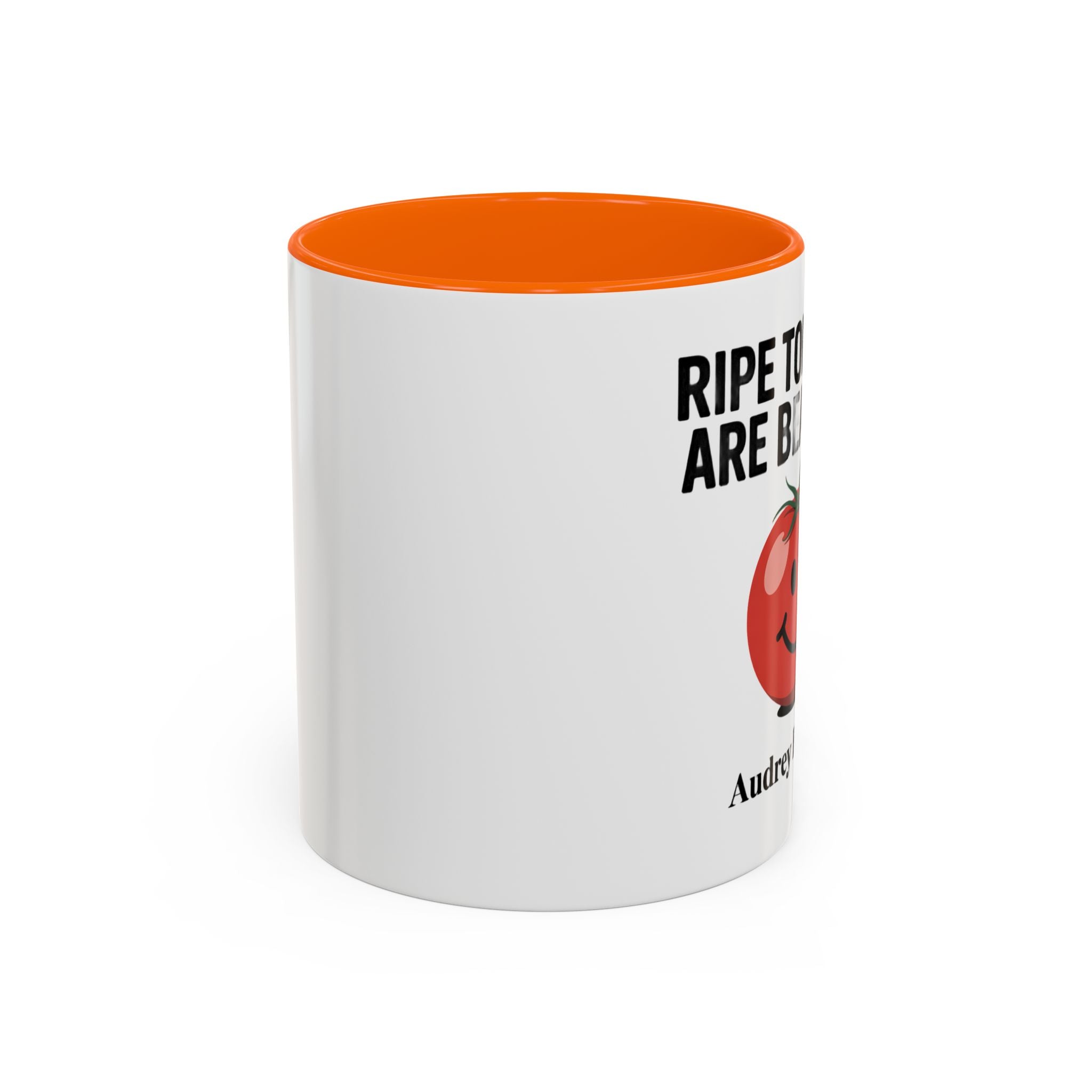 Accent Coffee Mug — "Ripe Tomatoes Are Beautiful" Audrey Hepburn Quote Mug