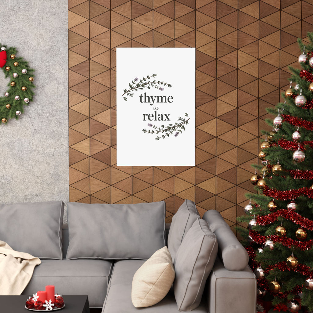 Thyme to Relax Botanical Poster — Calming Kitchen or Spa Wall Art