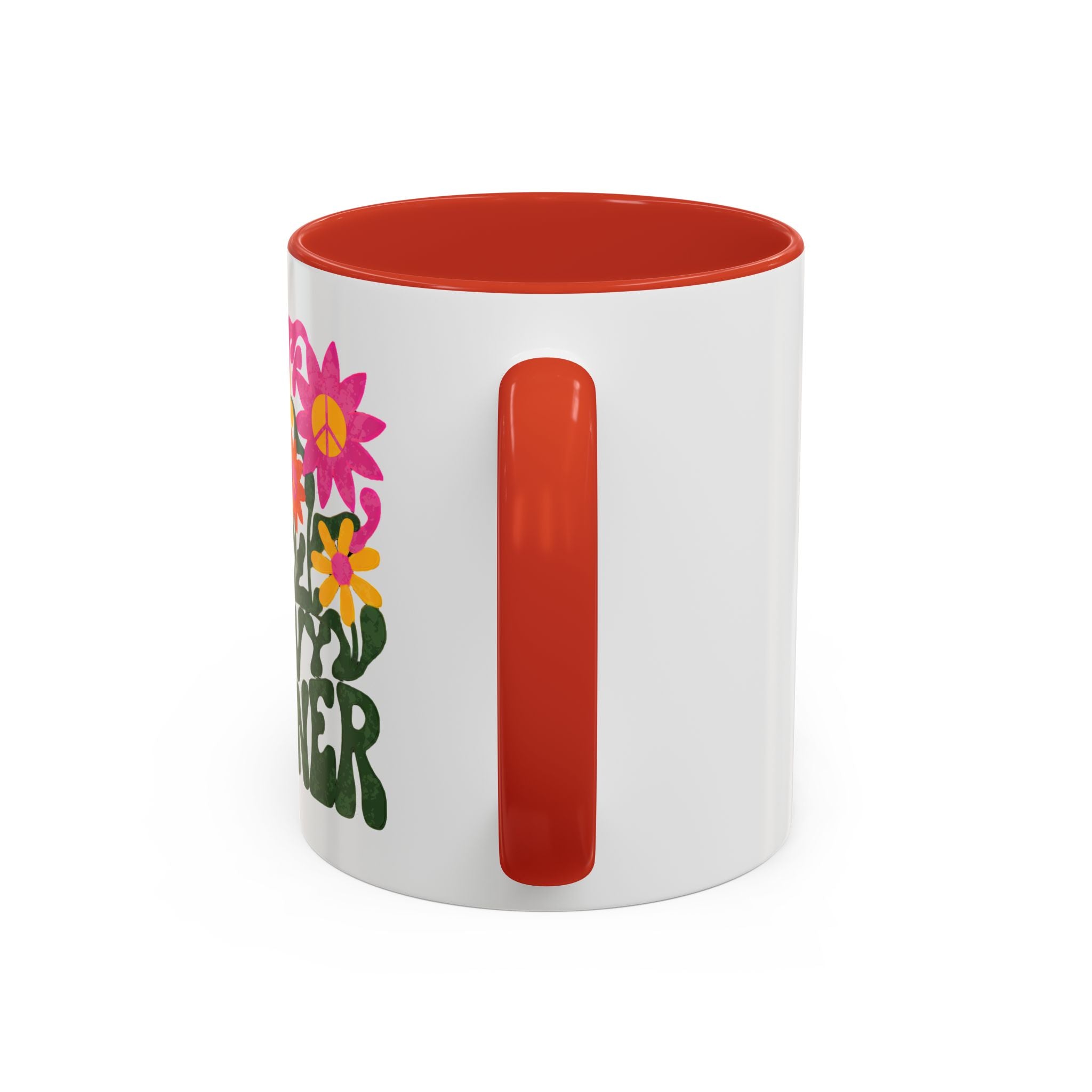 Groovy Gardener Accent Coffee Mug — Retro Floral Plant Lover Gift
