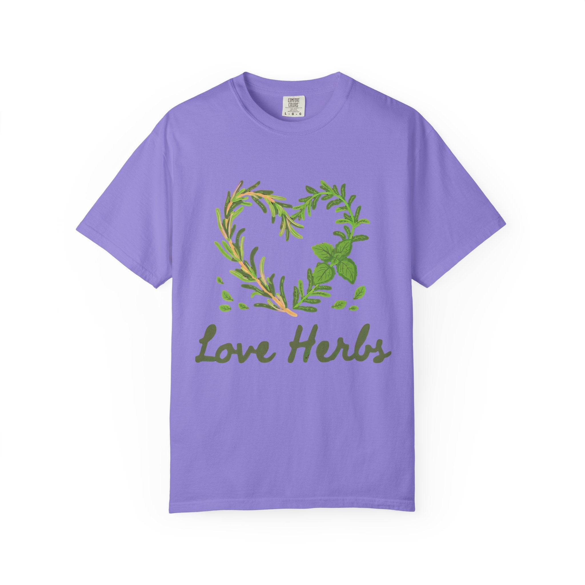 Herb Heart T-Shirt — "Love Herbs" Botanical Garden Tee for Plant Lovers