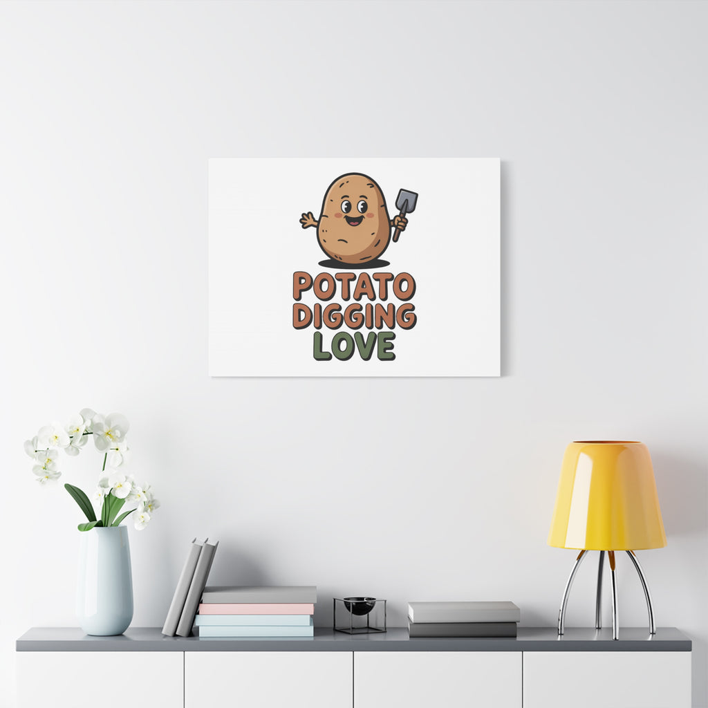 Potato Digging Love Canvas Print