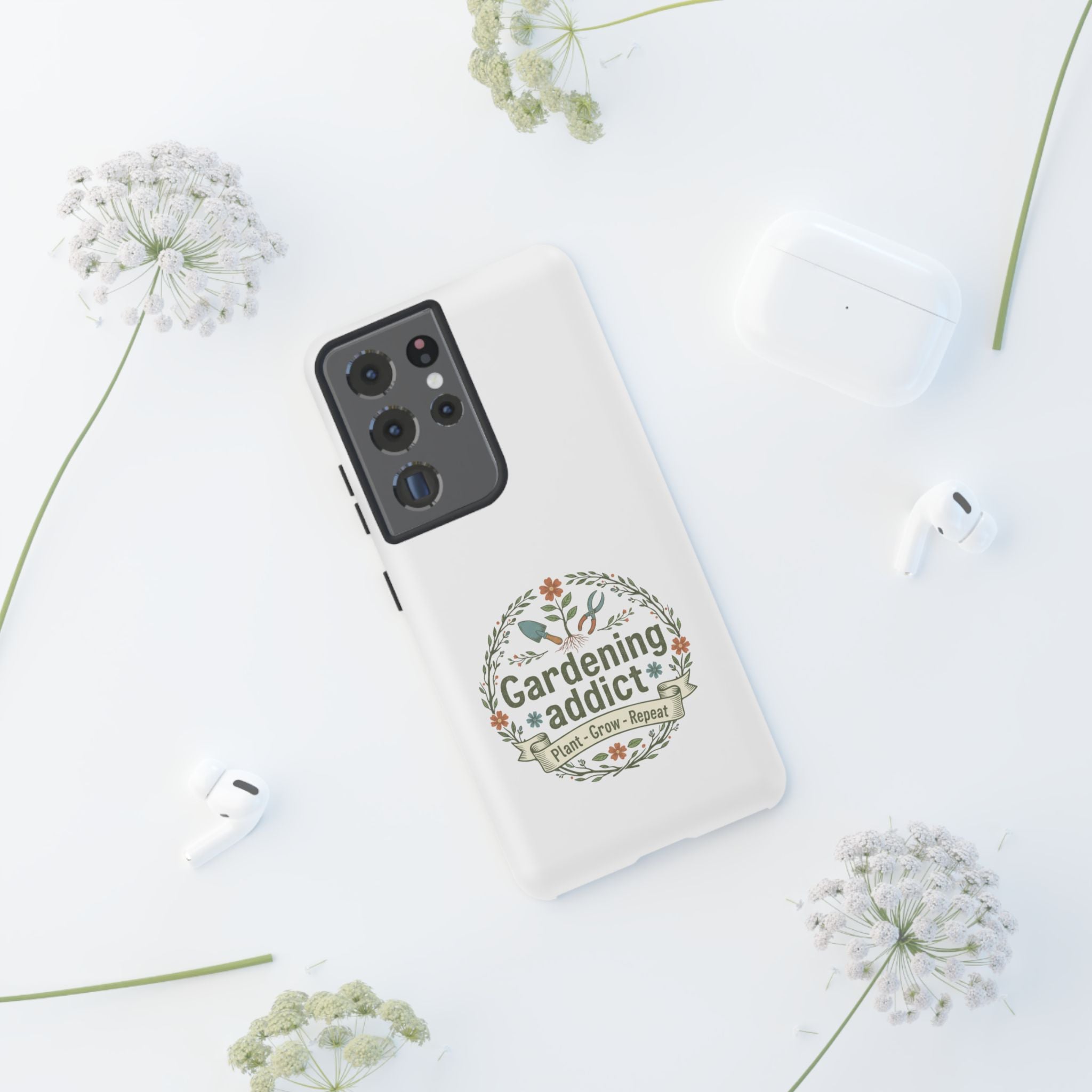Phone Case — Gardening Addict "Plant • Grow • Repeat" Floral Garden Phone Cover