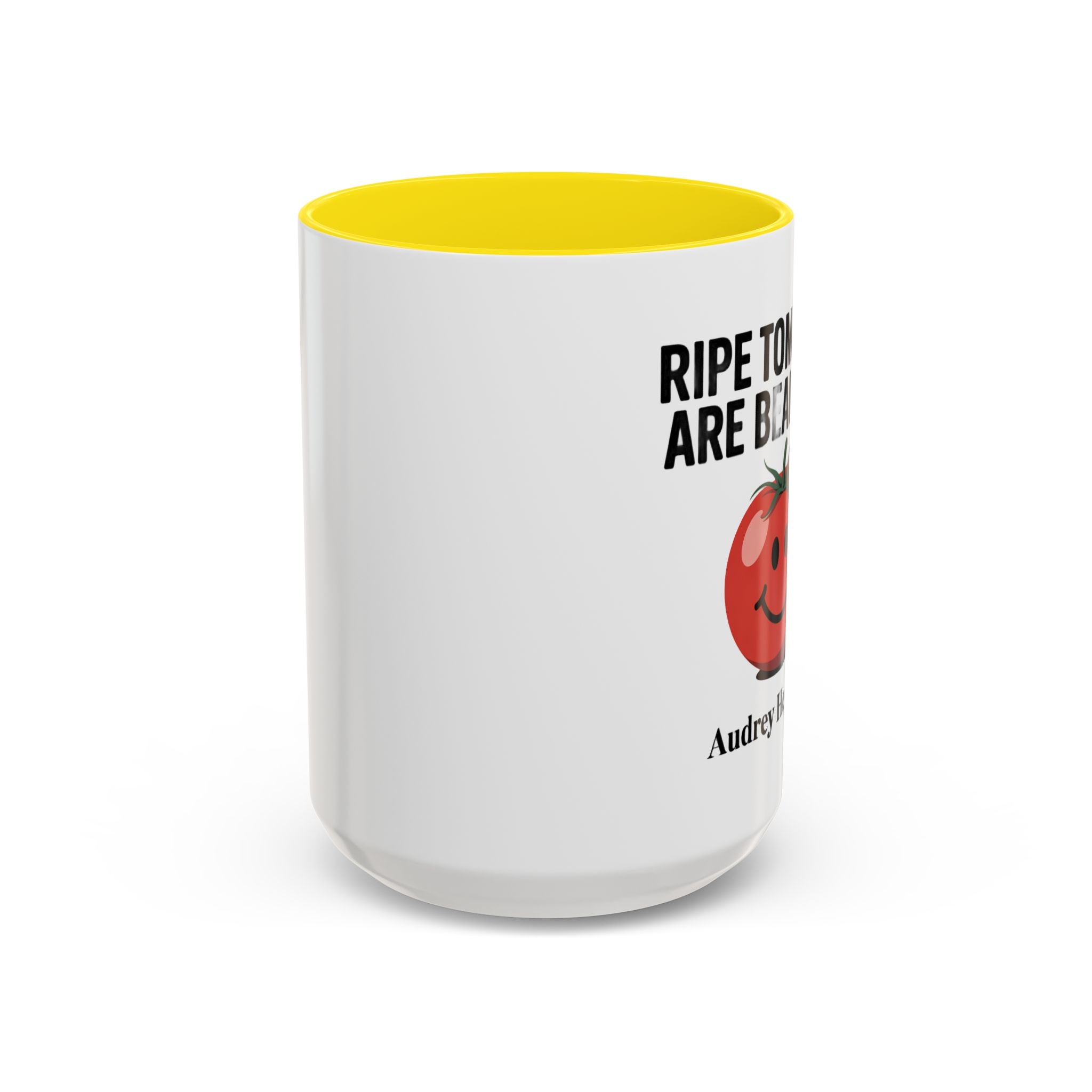 Accent Coffee Mug — "Ripe Tomatoes Are Beautiful" Audrey Hepburn Quote Mug