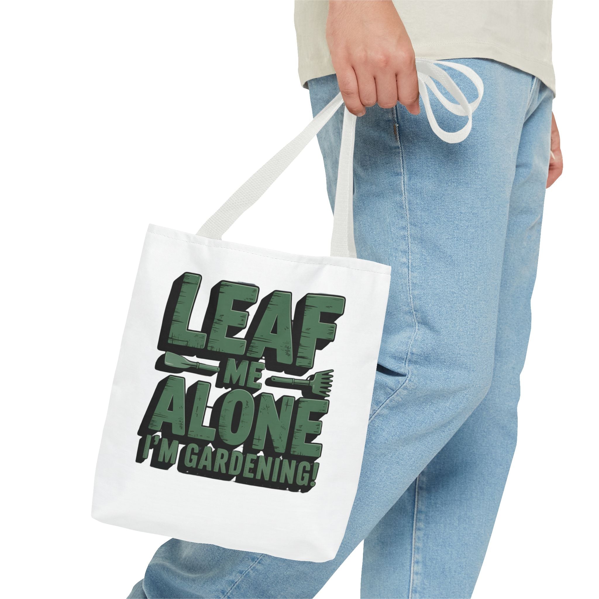 Gardening Tote Bag — "Leaf Me Alone I'm Gardening" Funny Plant Lover Tote