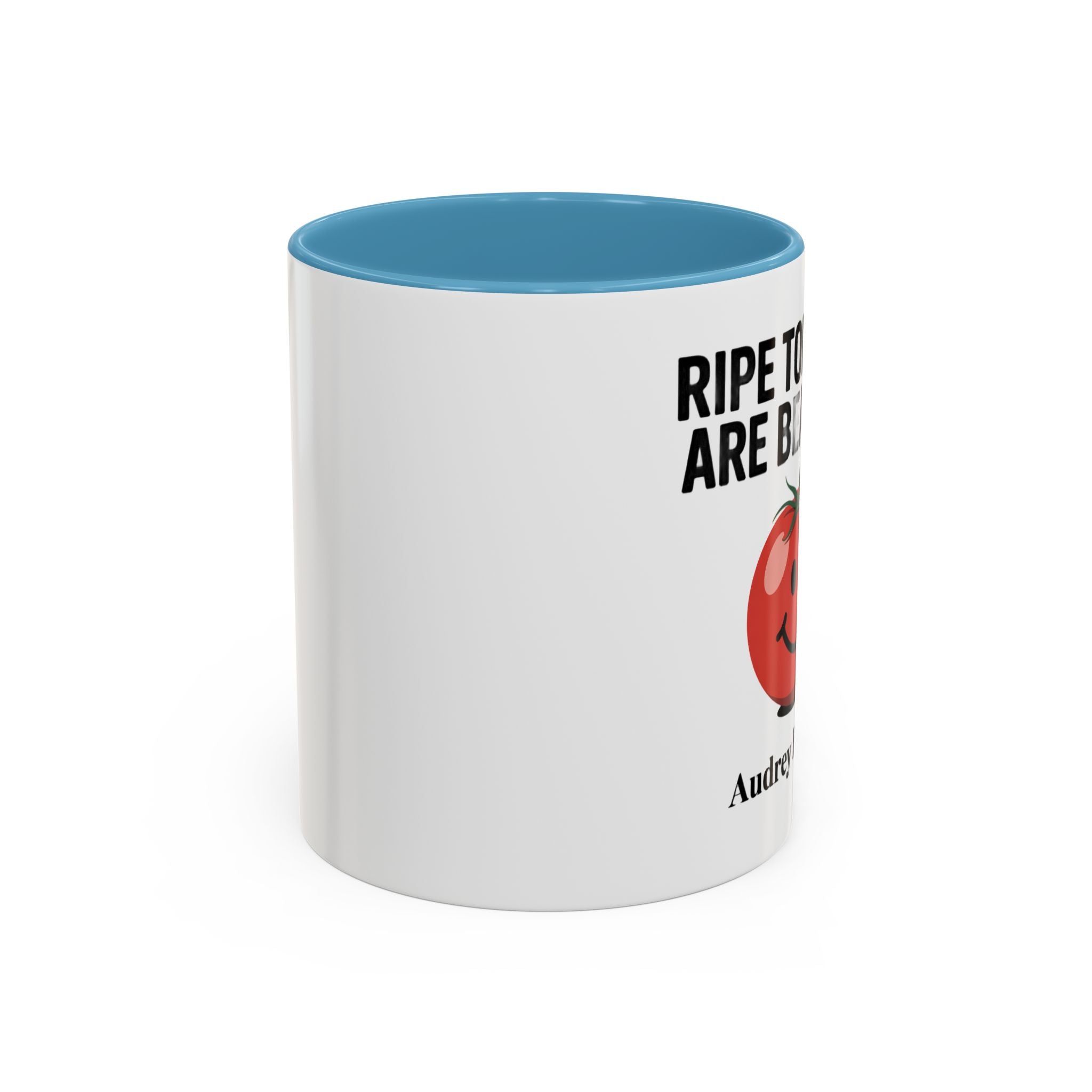 Accent Coffee Mug — "Ripe Tomatoes Are Beautiful" Audrey Hepburn Quote Mug