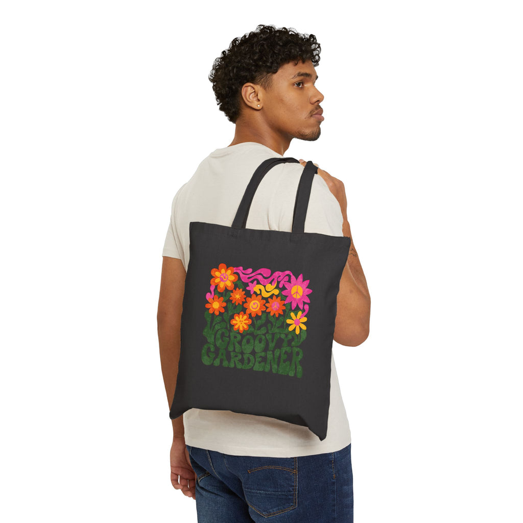 Groovy Gardener Tote Bag — Retro Floral Gardeners Market Bag
