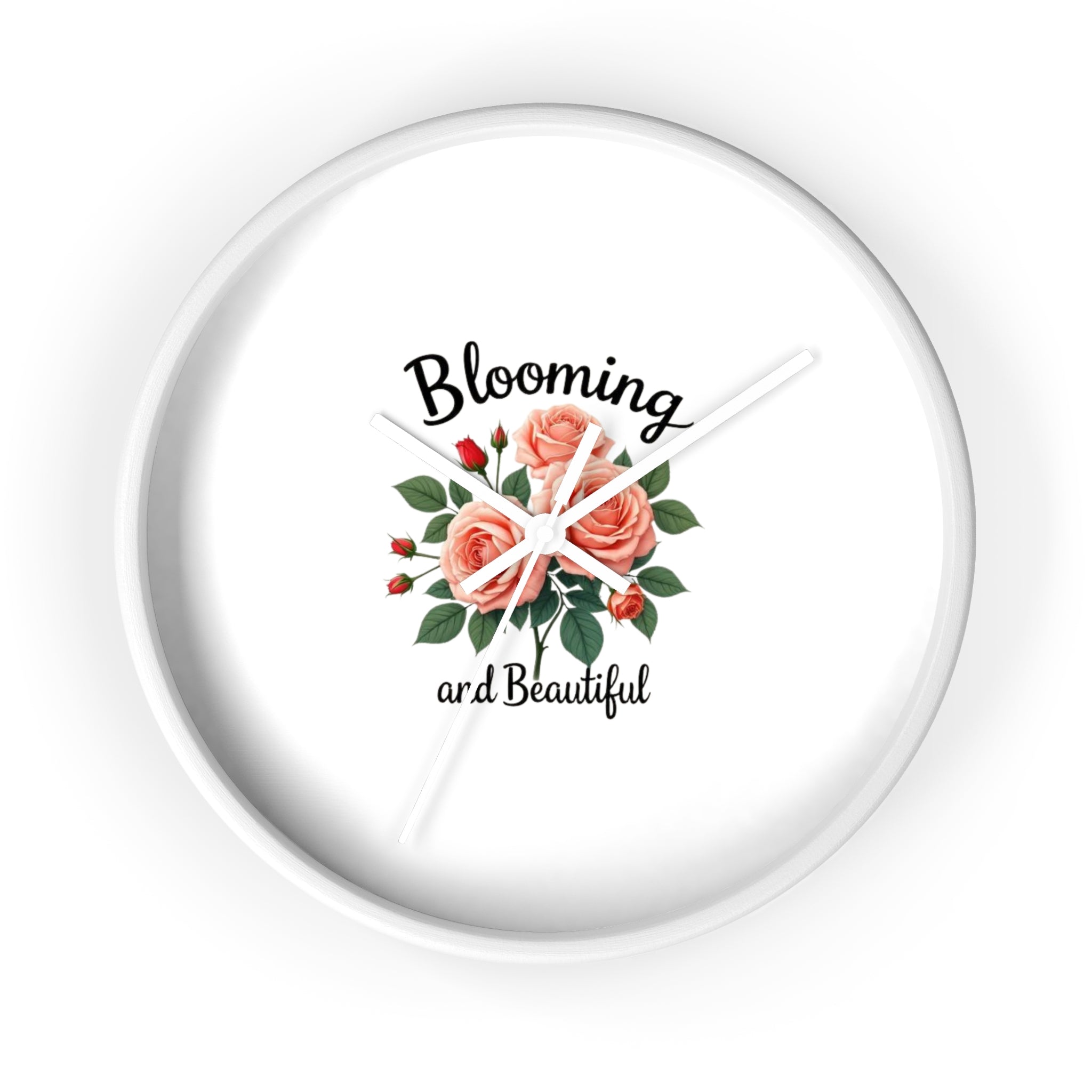 Blooming and Beautiful Wall Clock — Floral Rose Decorative Home Clock