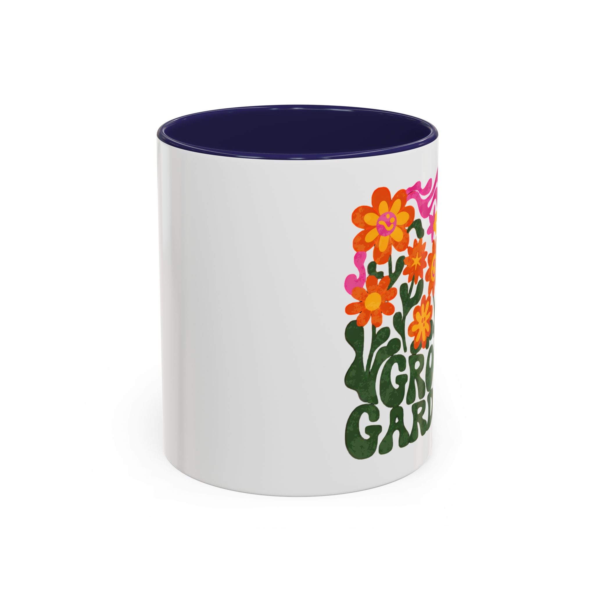 Groovy Gardener Accent Coffee Mug — Retro Floral Plant Lover Gift