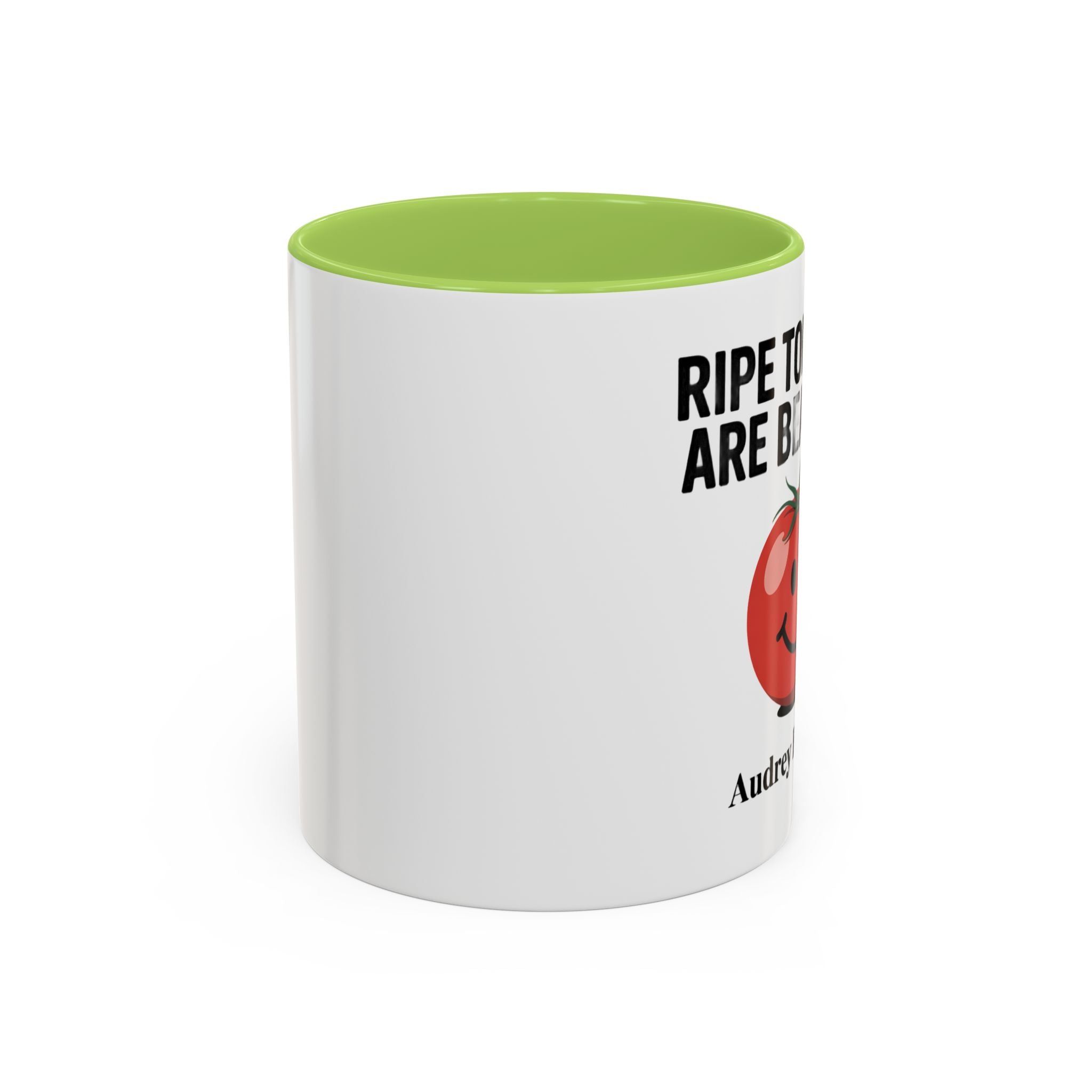 Accent Coffee Mug — "Ripe Tomatoes Are Beautiful" Audrey Hepburn Quote Mug