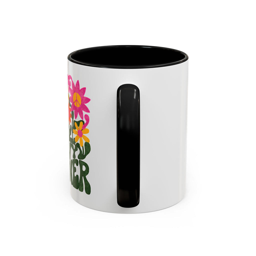 Groovy Gardener Accent Coffee Mug — Retro Floral Plant Lover Gift