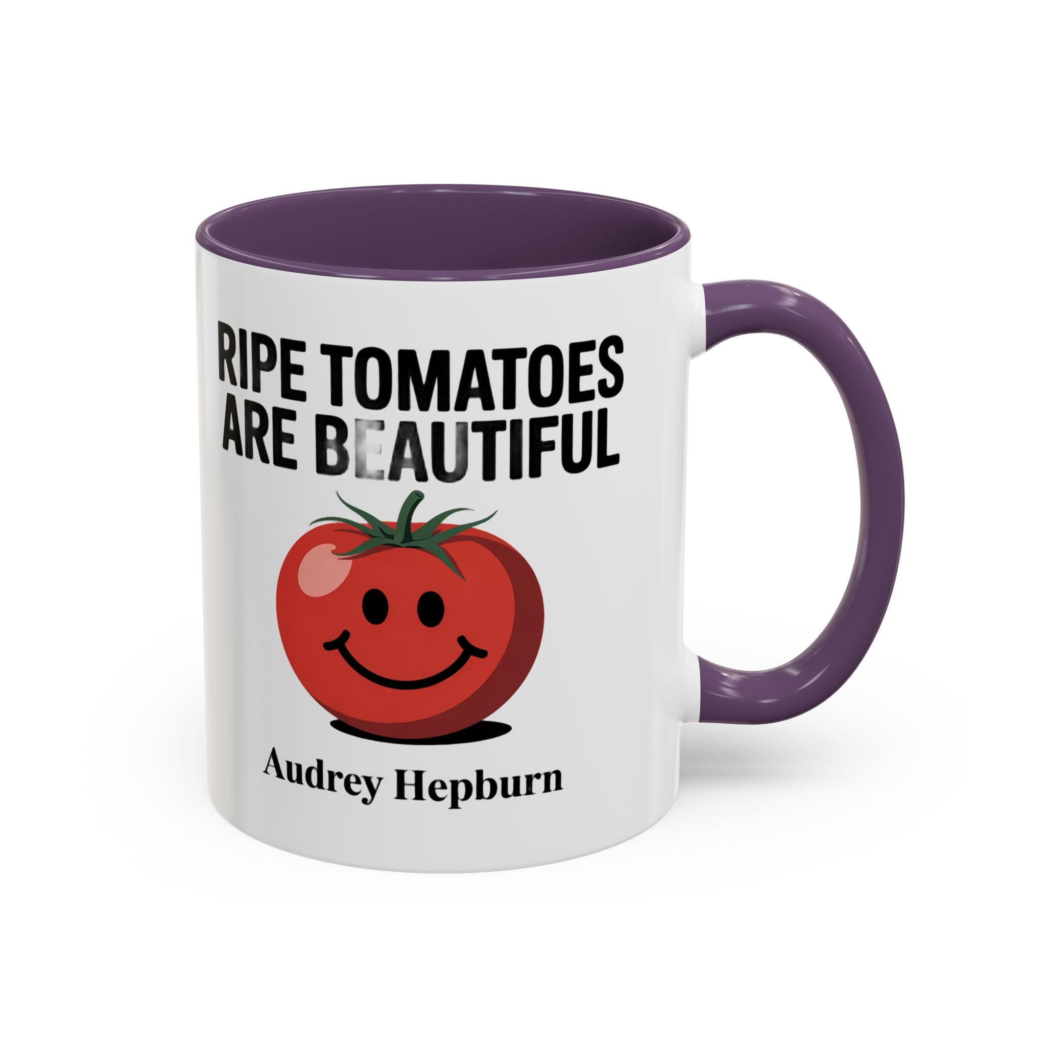 Accent Coffee Mug — "Ripe Tomatoes Are Beautiful" Audrey Hepburn Quote Mug