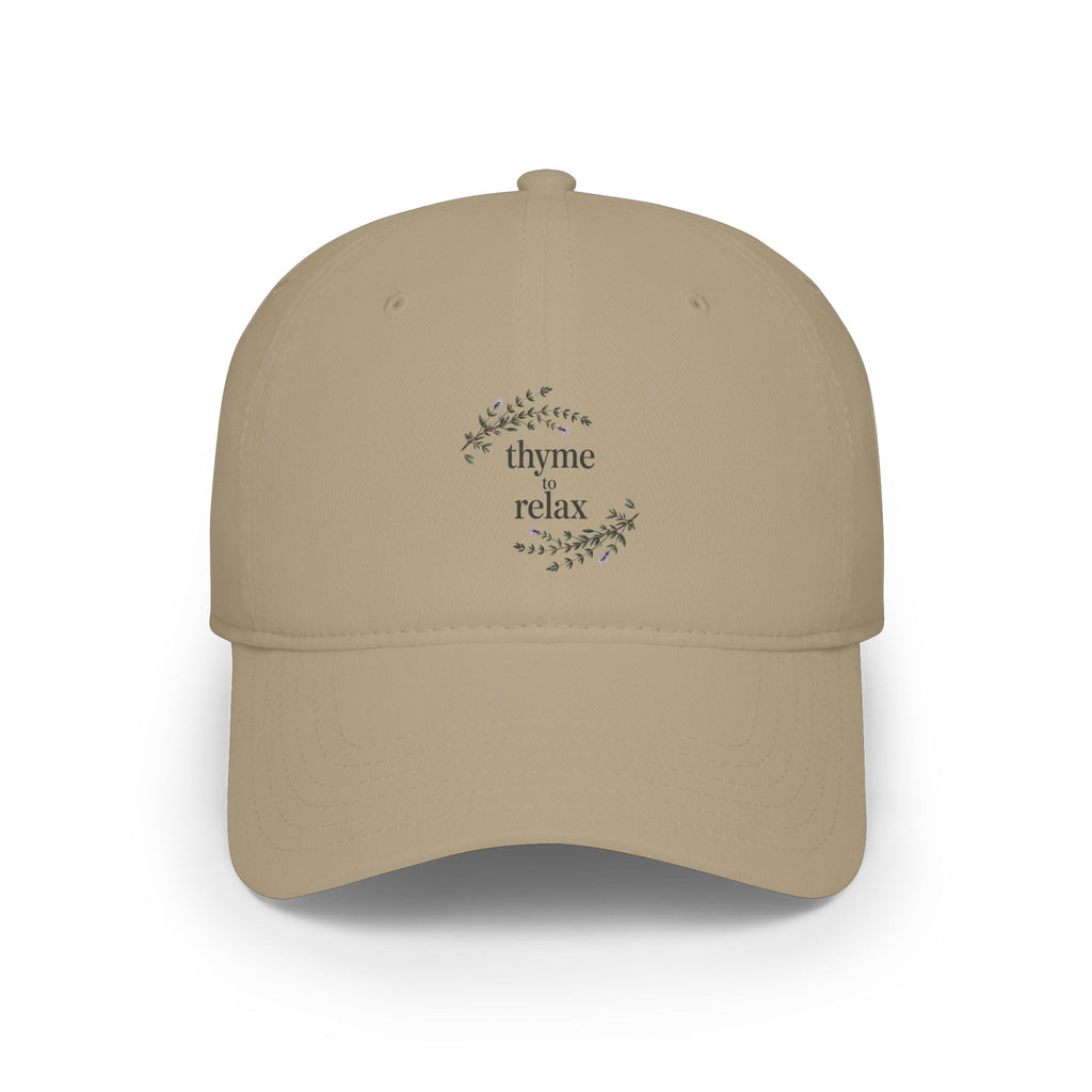 Relax & Unwind Baseball Cap — 'Unwind Relax' Floral Low Profile Hat