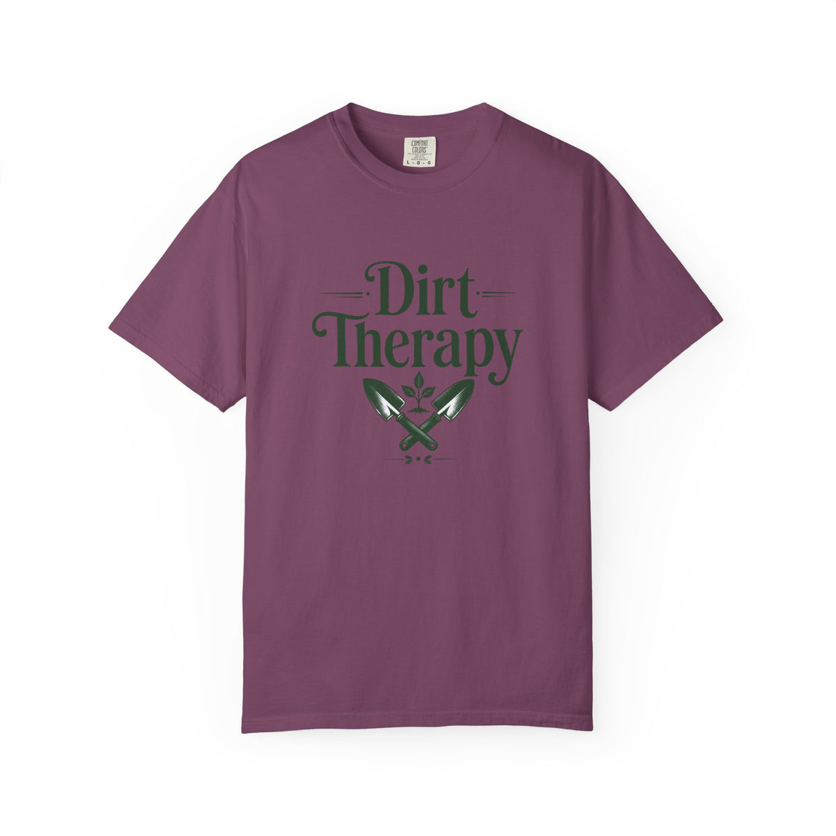 Dirt Therapy Garden T-Shirt — Gardener Shovel Floral Tee