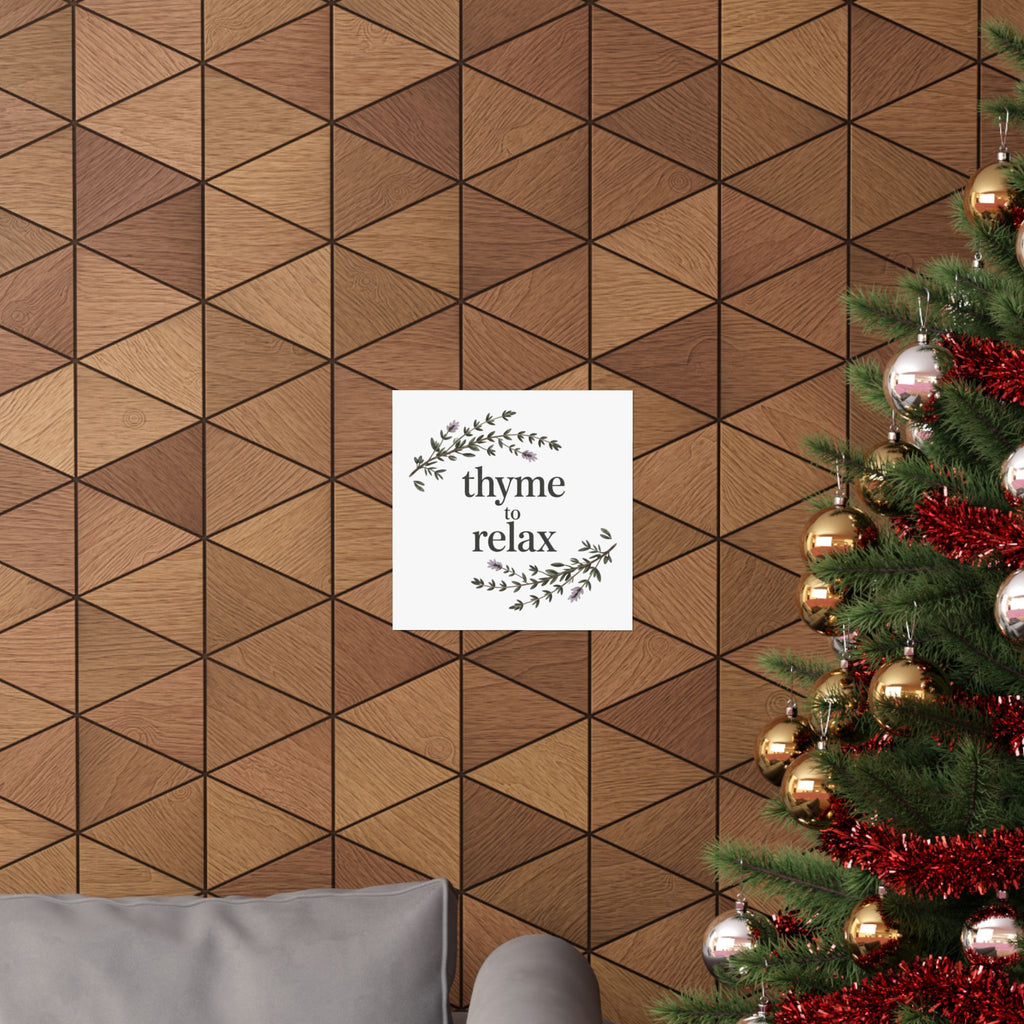 Thyme to Relax Botanical Poster — Calming Kitchen or Spa Wall Art
