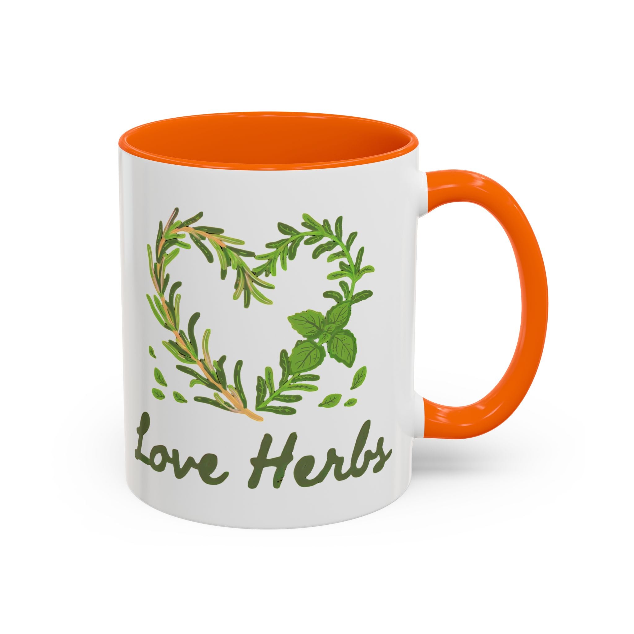 Herb Heart Accent Coffee Mug – “Love Herbs” Botanical Tea & Coffee Cup