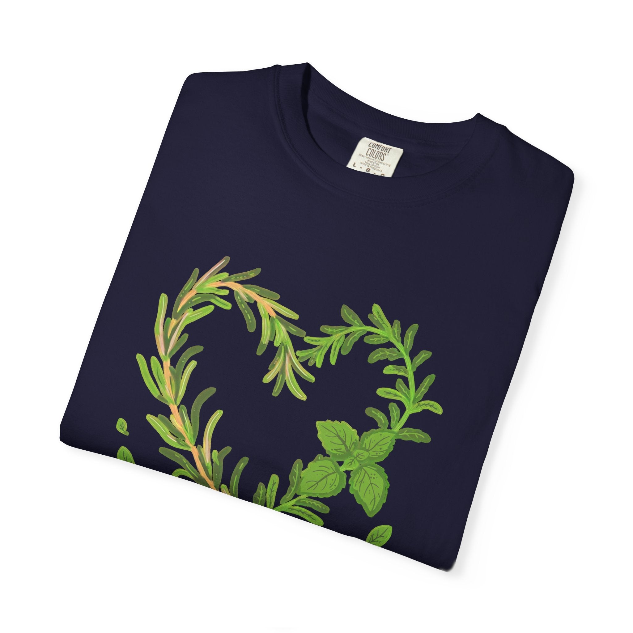 Herb Heart T-Shirt — "Love Herbs" Botanical Garden Tee for Plant Lovers