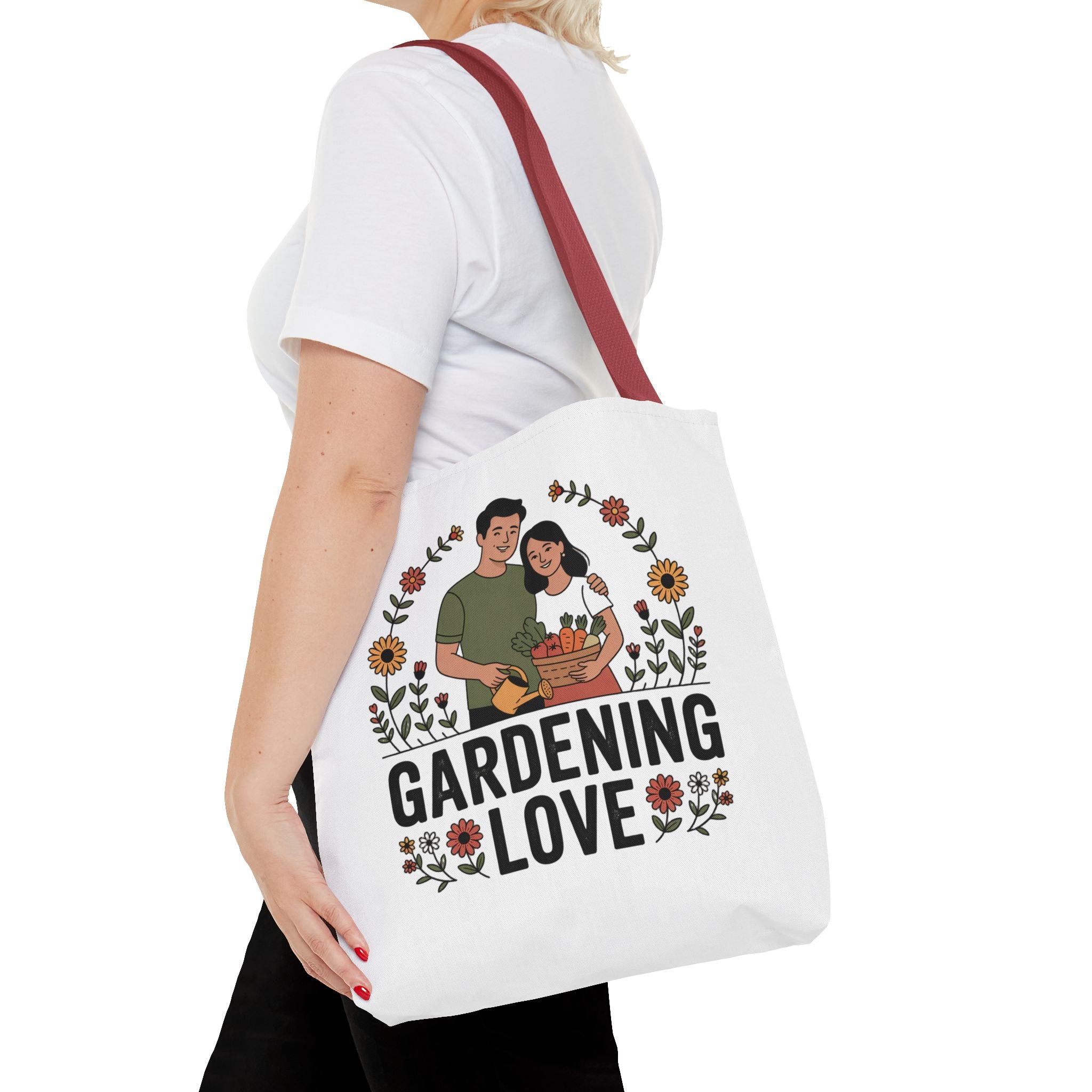 Gardening Love Tote Bag — Floral Couples Gardeners Market Bag