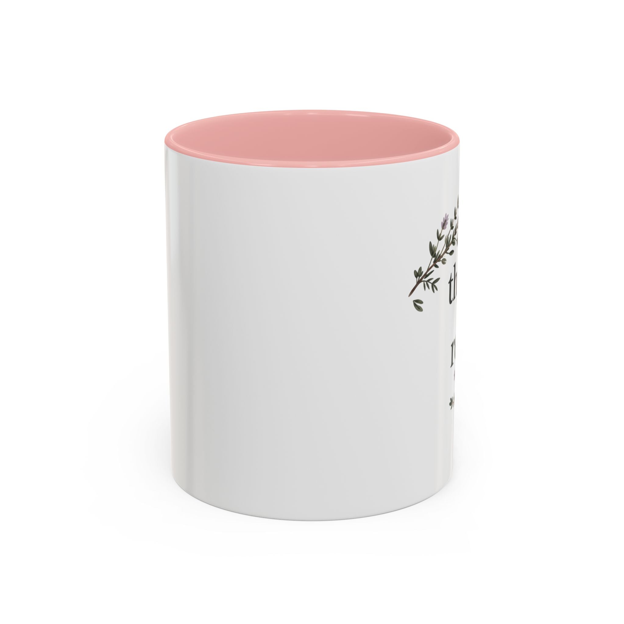 Thyme to Relax Accent Coffee Mug — Herbal Tea & Coffee Cup, Floral Kitchen Gift