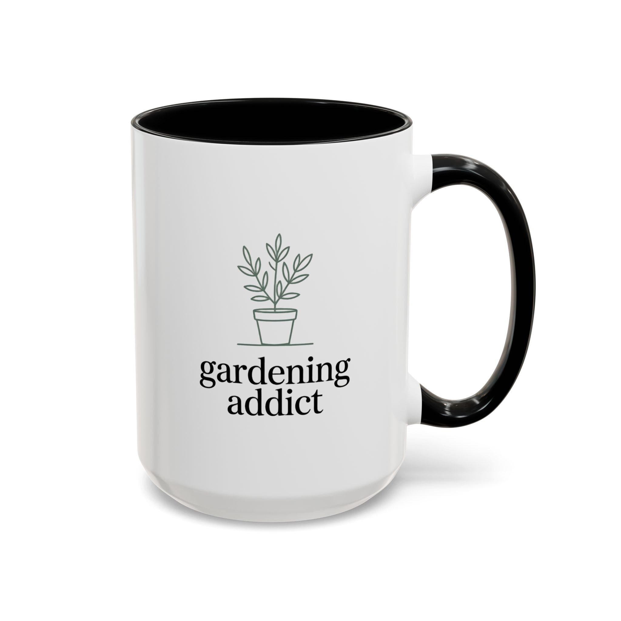 Gardening Addict Accent Coffee Mug — Plant Lover Ceramic Mug (11/15oz)