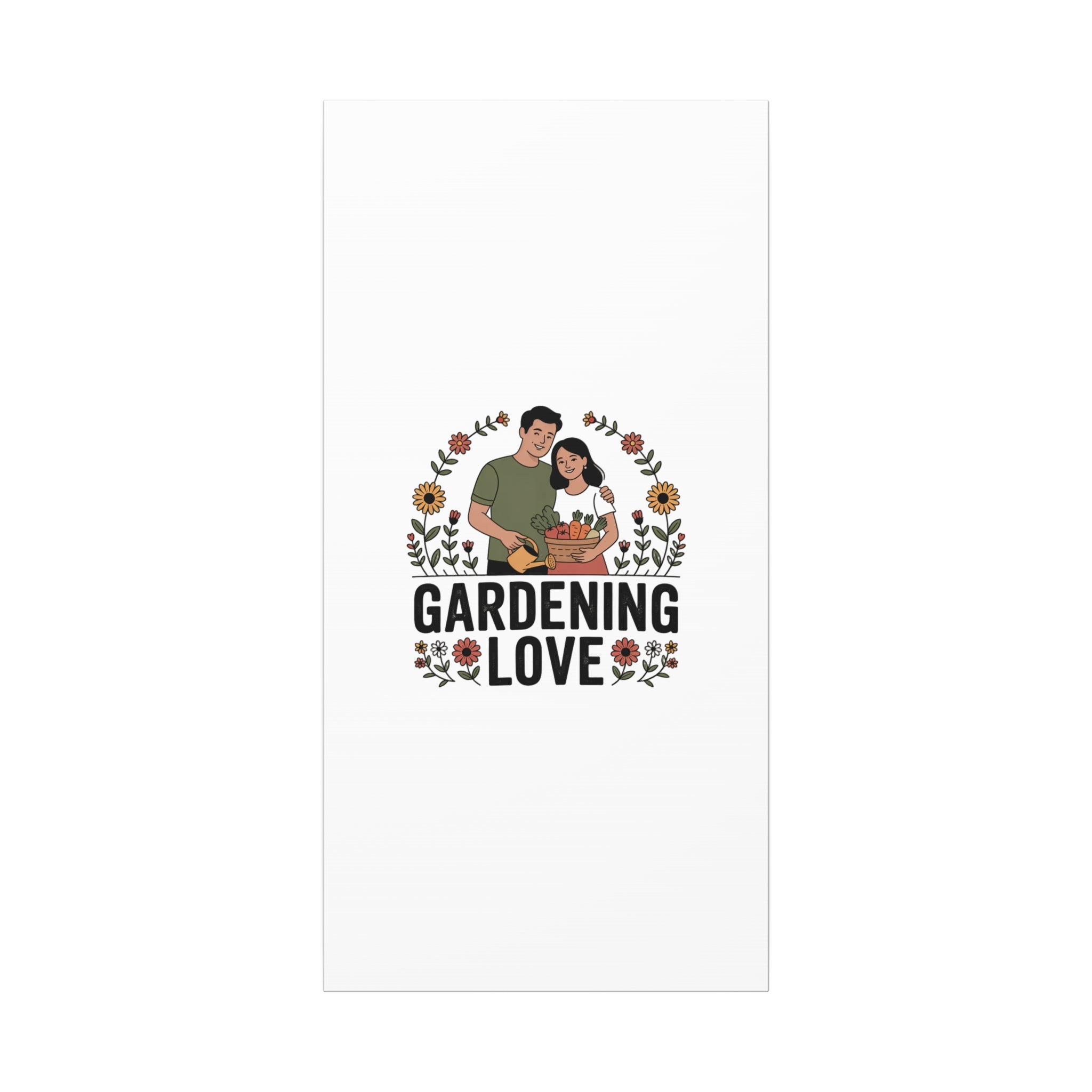 Gardening Love Canvas Print — Couple Gardening Wall Art