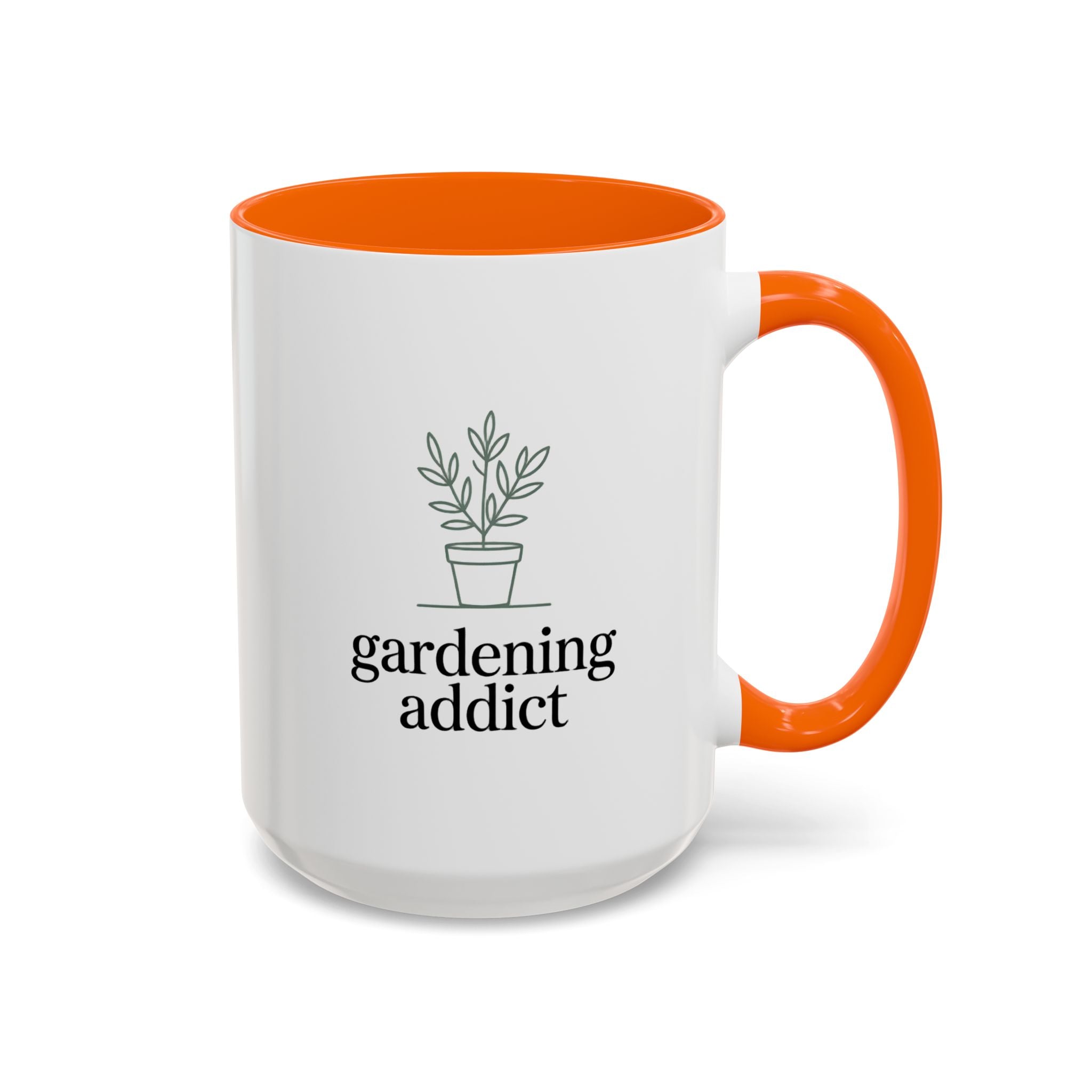 Gardening Addict Accent Coffee Mug — Plant Lover Ceramic Mug (11/15oz)