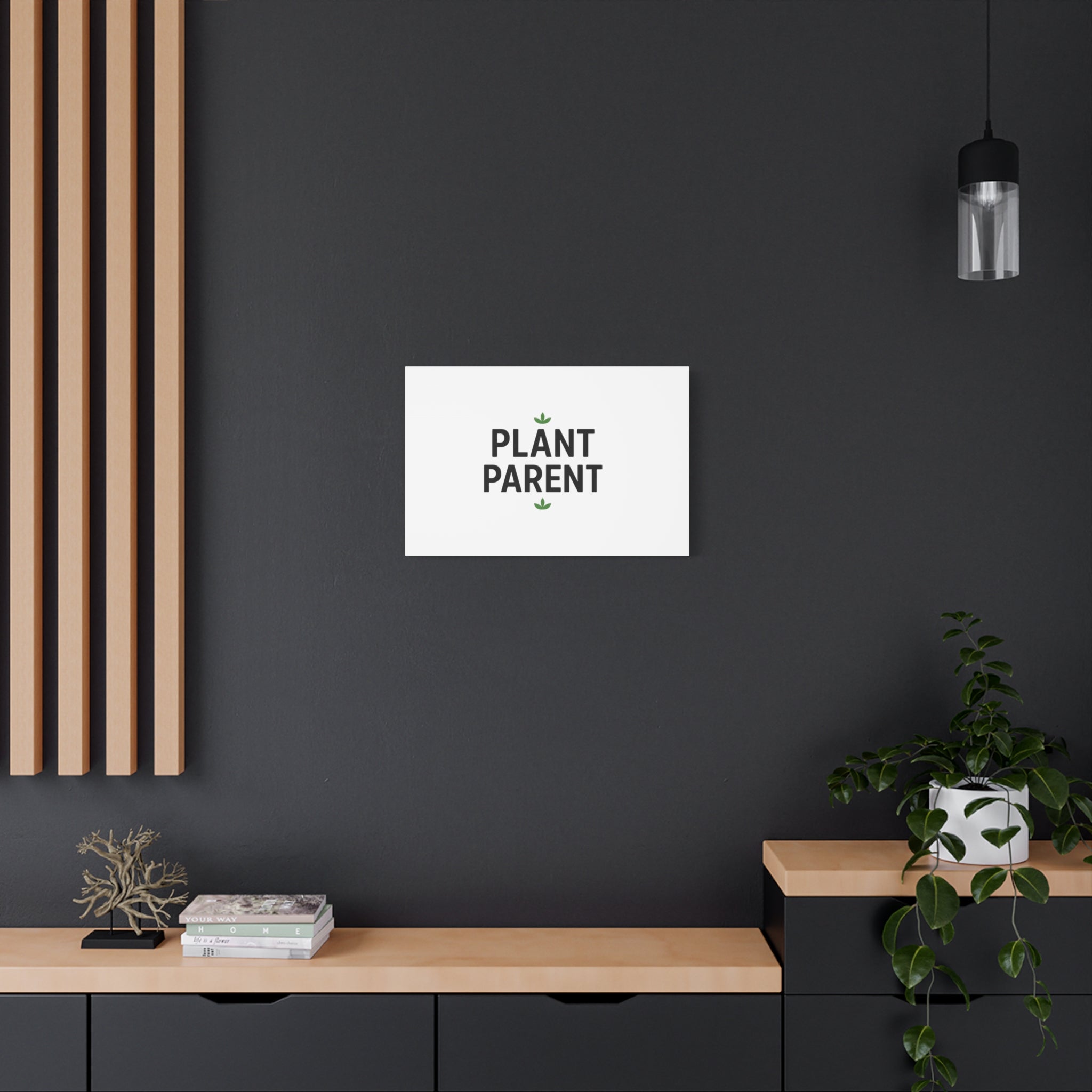 Plant Parent Canvas Wall Art — Minimalist Botanical Typography Print